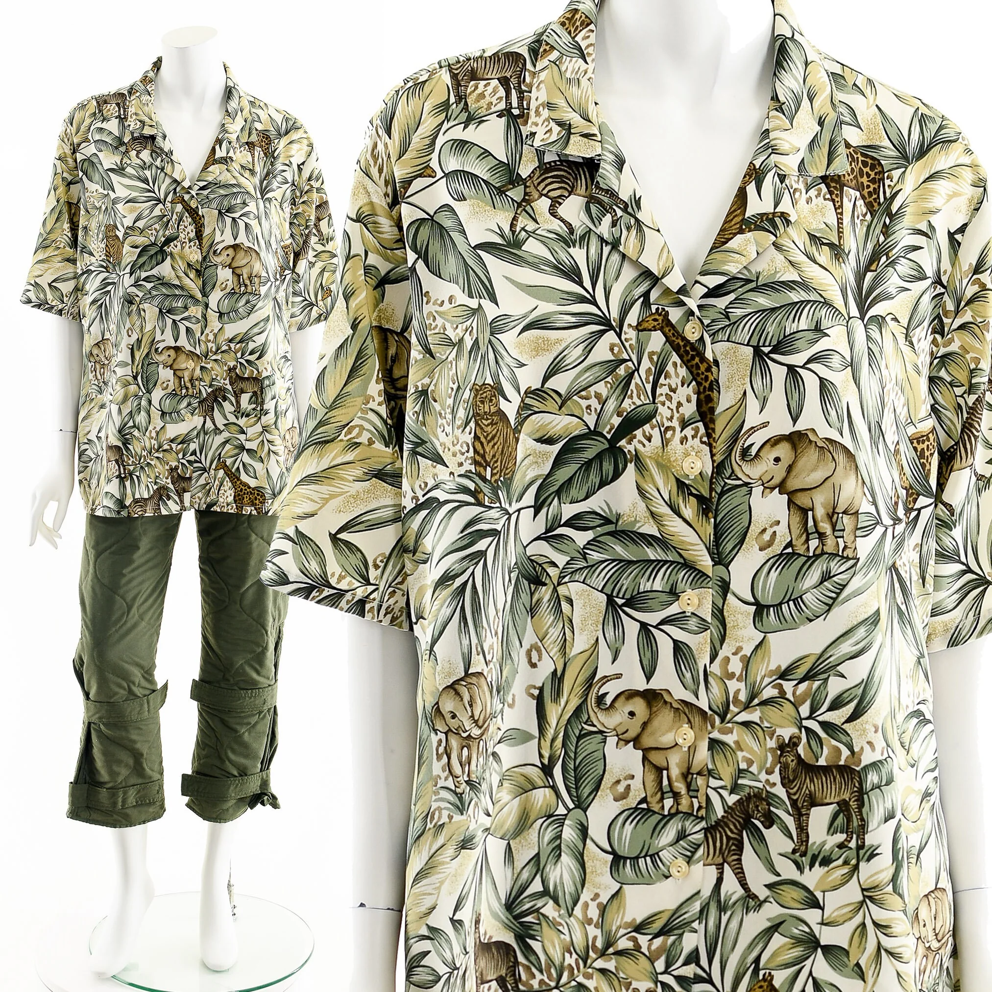 Jungle Animals 80s Printed Blouse - Image 3