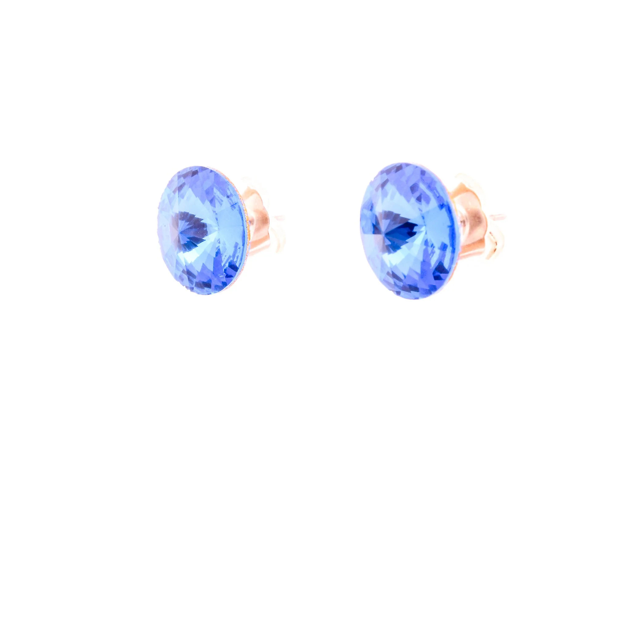 Kaleidoscope Gem Prism Earrings Blue Faceted Glass - Image 2