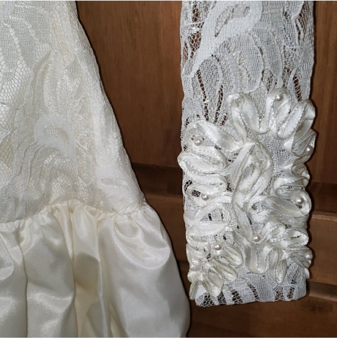 80's Lace Peplum Dress by Karen Lucas For Niki - Image 13