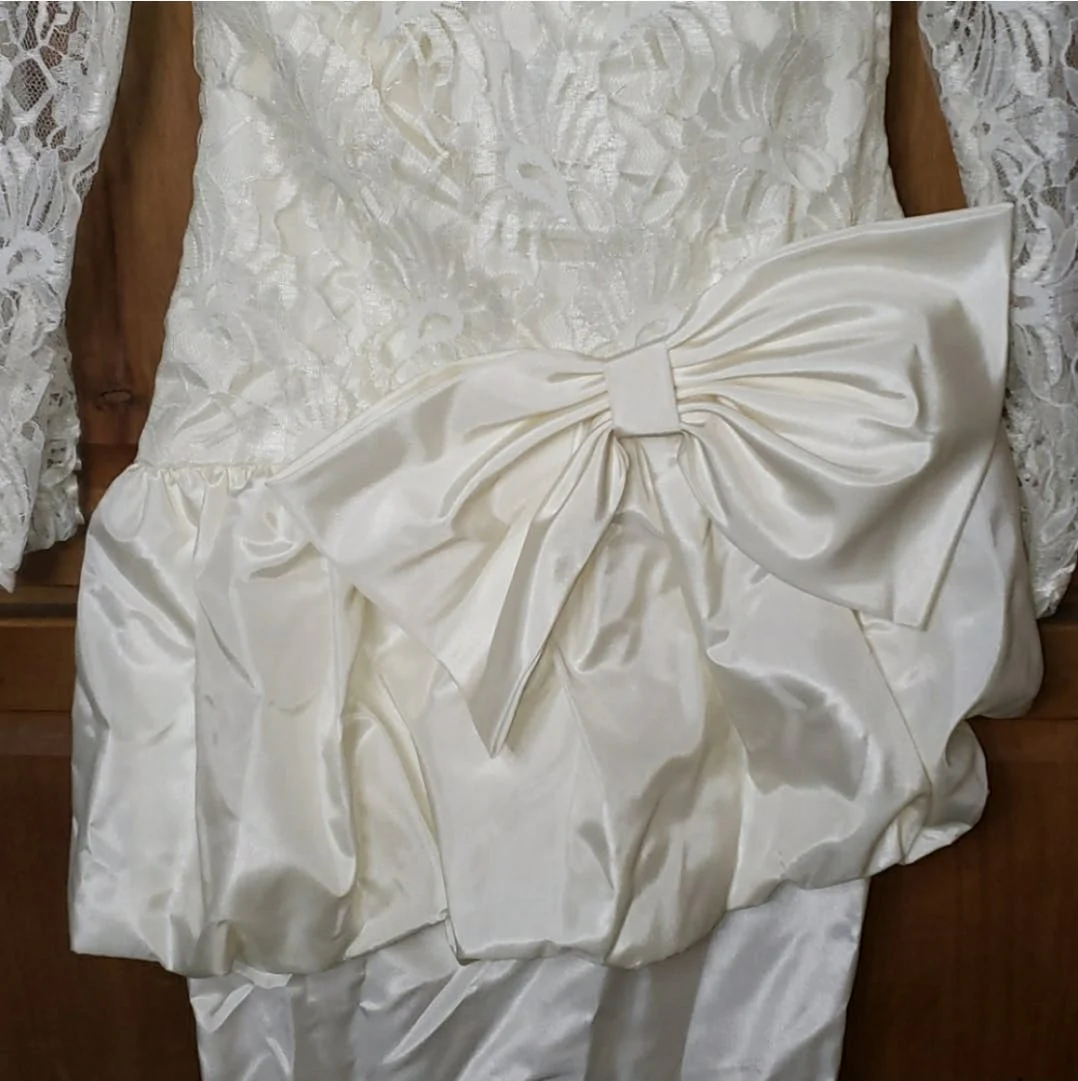 80's Lace Peplum Dress by Karen Lucas For Niki - Image 4
