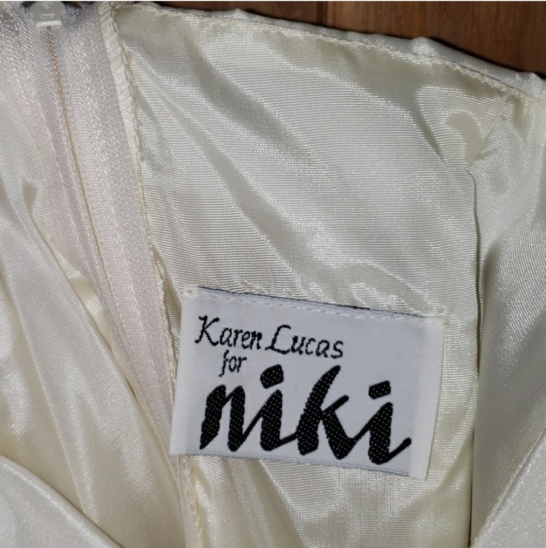 80's Lace Peplum Dress by Karen Lucas For Niki - Image 8