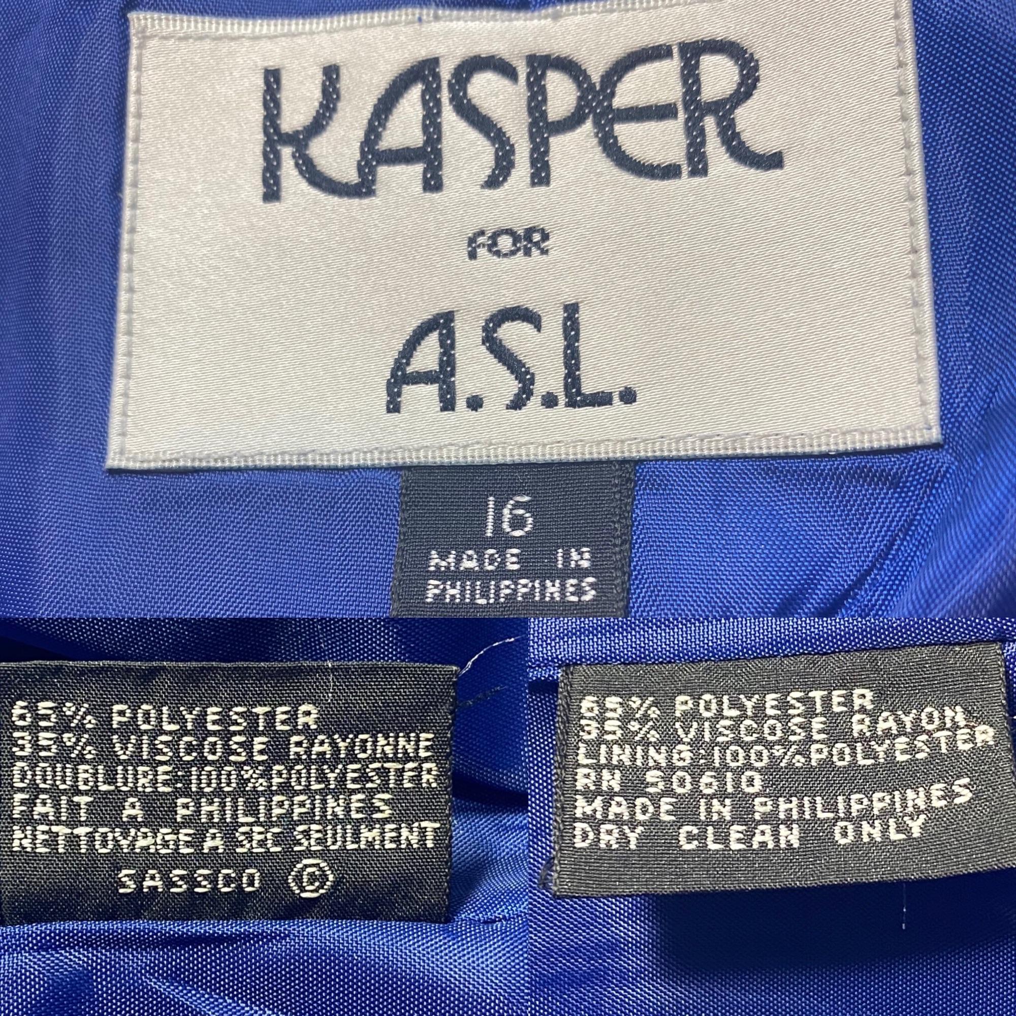 Kasper for A. S.l. Vintage Blazer Dragon Buttons Cobalt Blue by Kasper For A.s.l. - Image 8