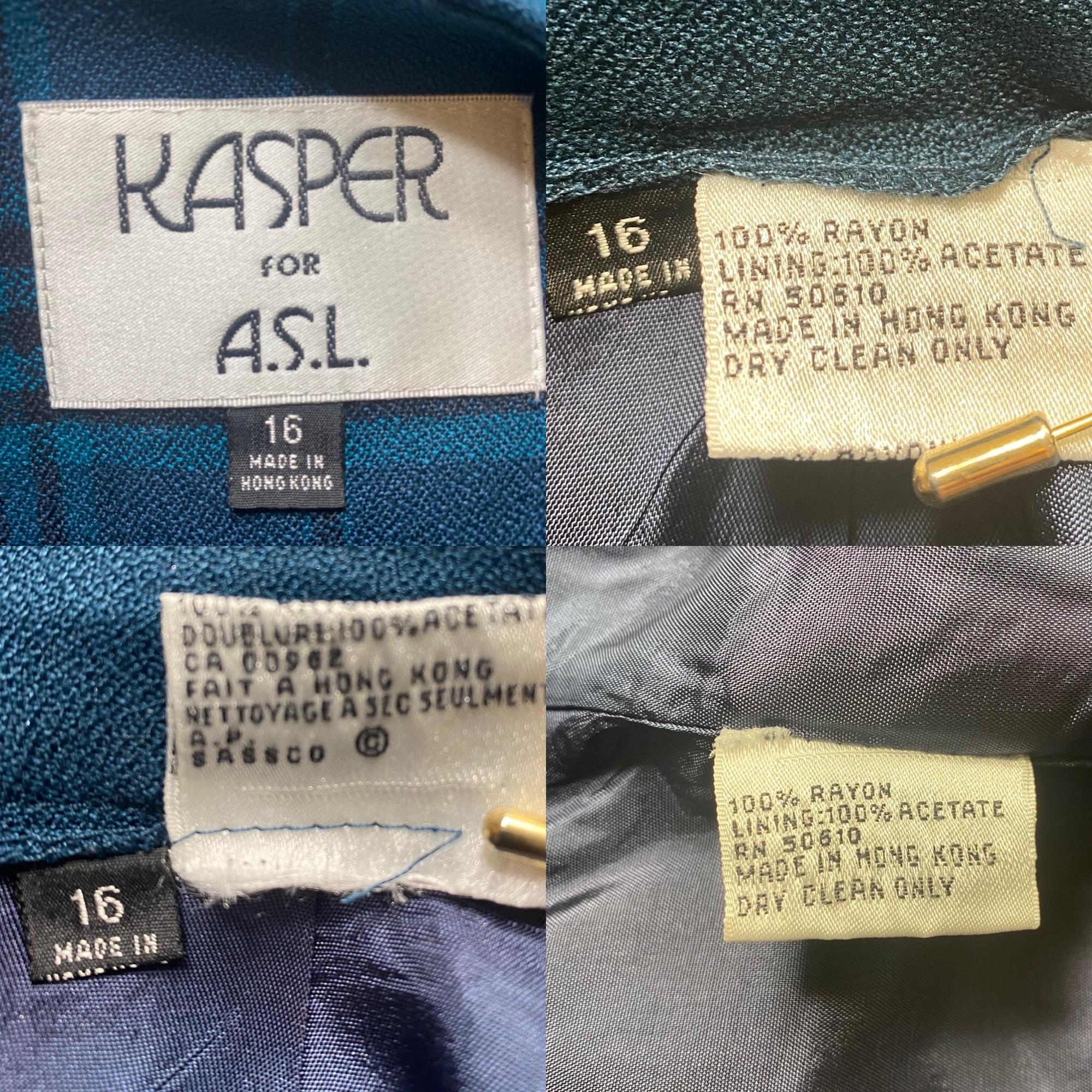 Kasper for A. S.l Vintage Skirt Suit Green Tartan Plaid by Kasper For A.s.l - Image 11