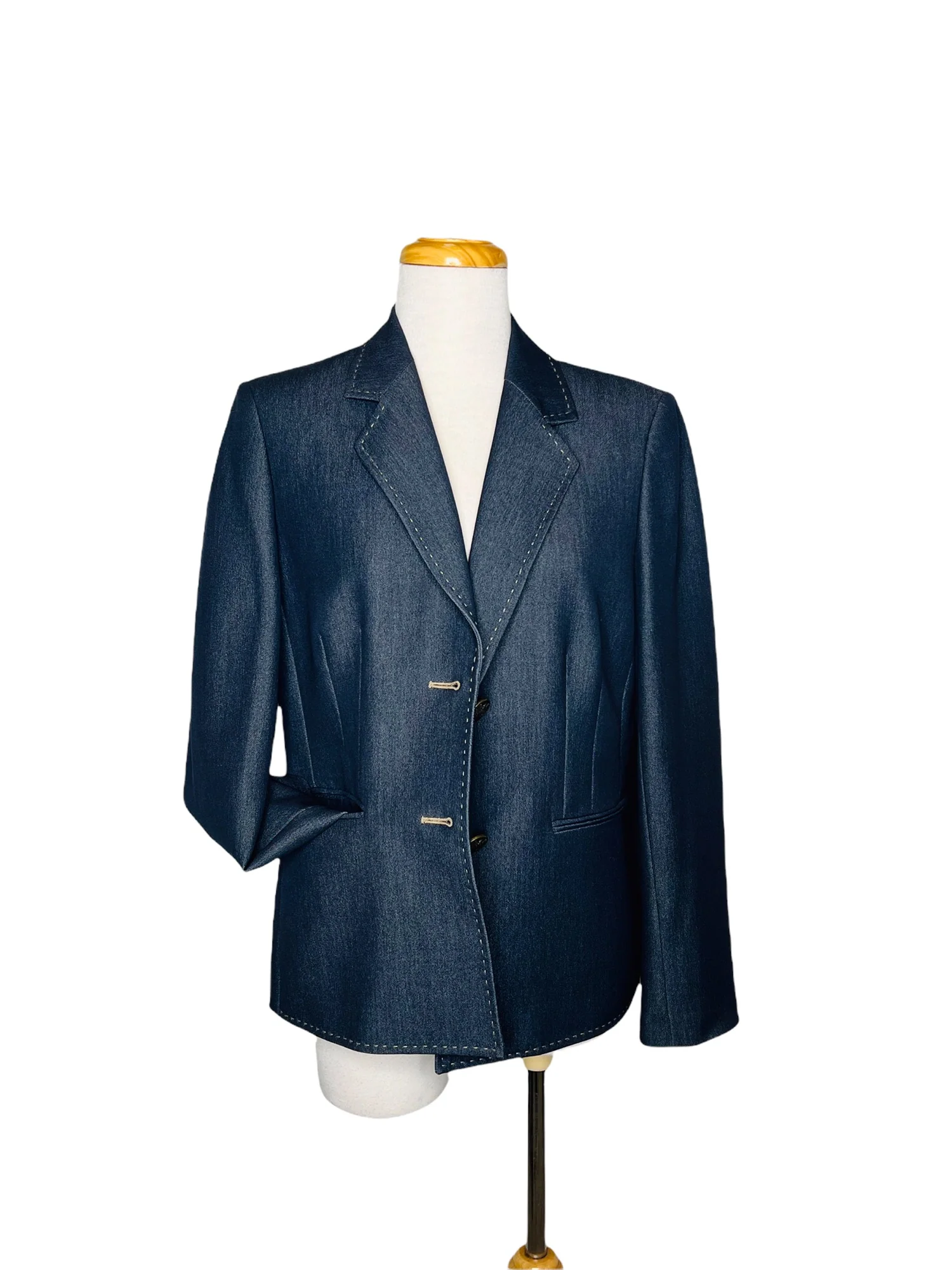 Kasper Tailored Blazer Pleated Waist Shield Buttons and Stitching by Kasper - Image 2