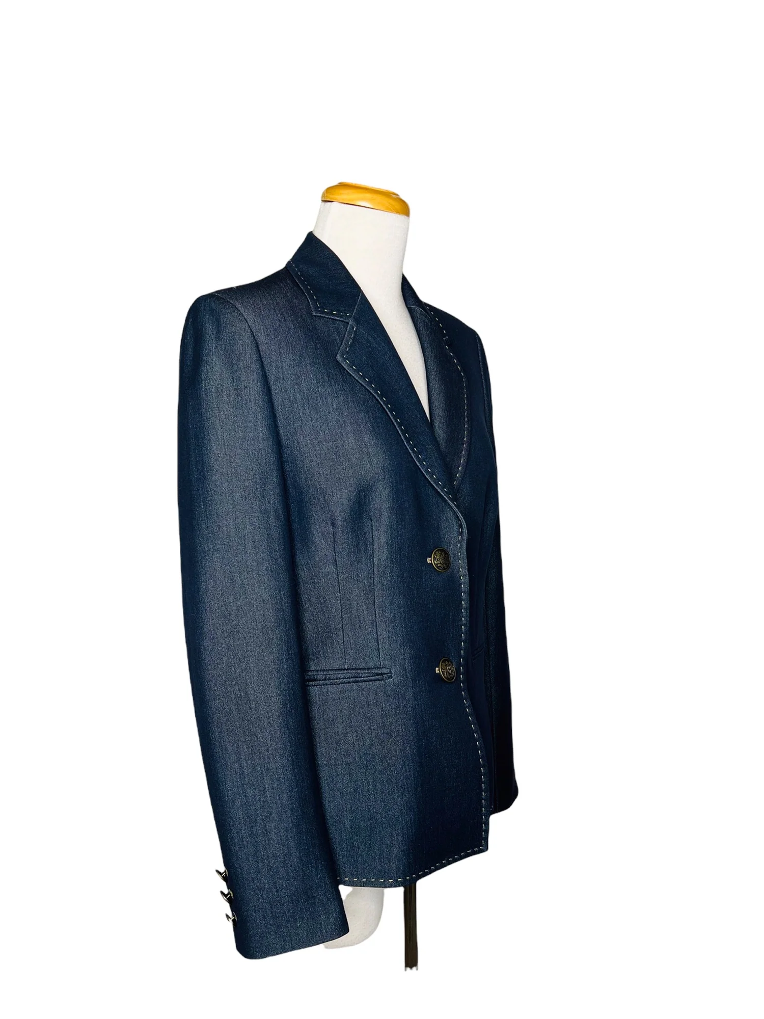 Kasper Tailored Blazer Pleated Waist Shield Buttons and Stitching by Kasper - Image 3