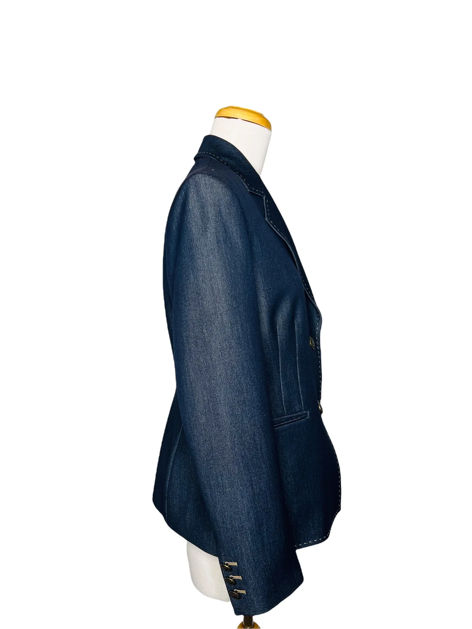 Kasper Tailored Blazer Pleated Waist Shield Buttons and Stitching by Kasper - Image 5