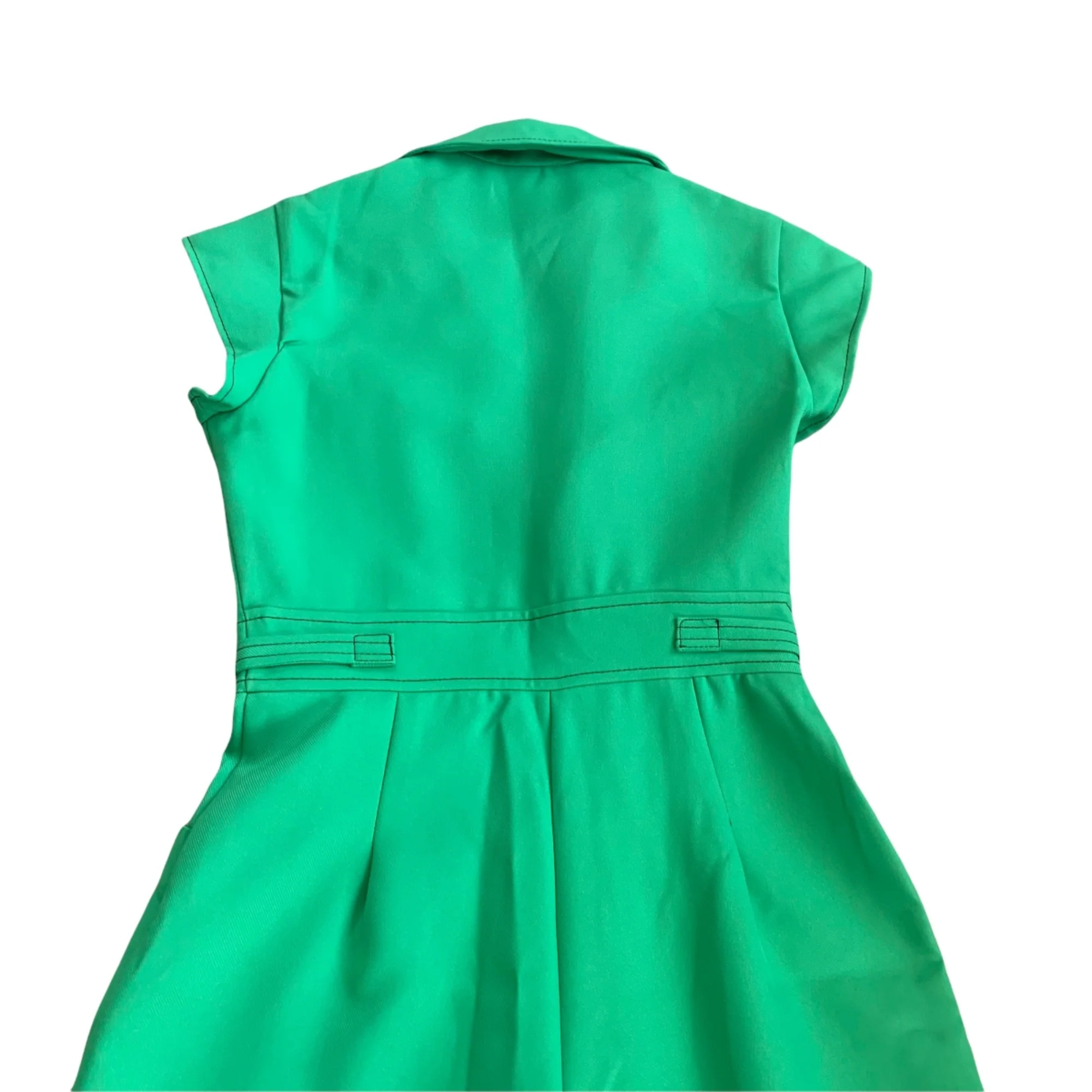 Kelly Green Powerhouse Flare Leg Zip Up Jumpsuit - Image 3