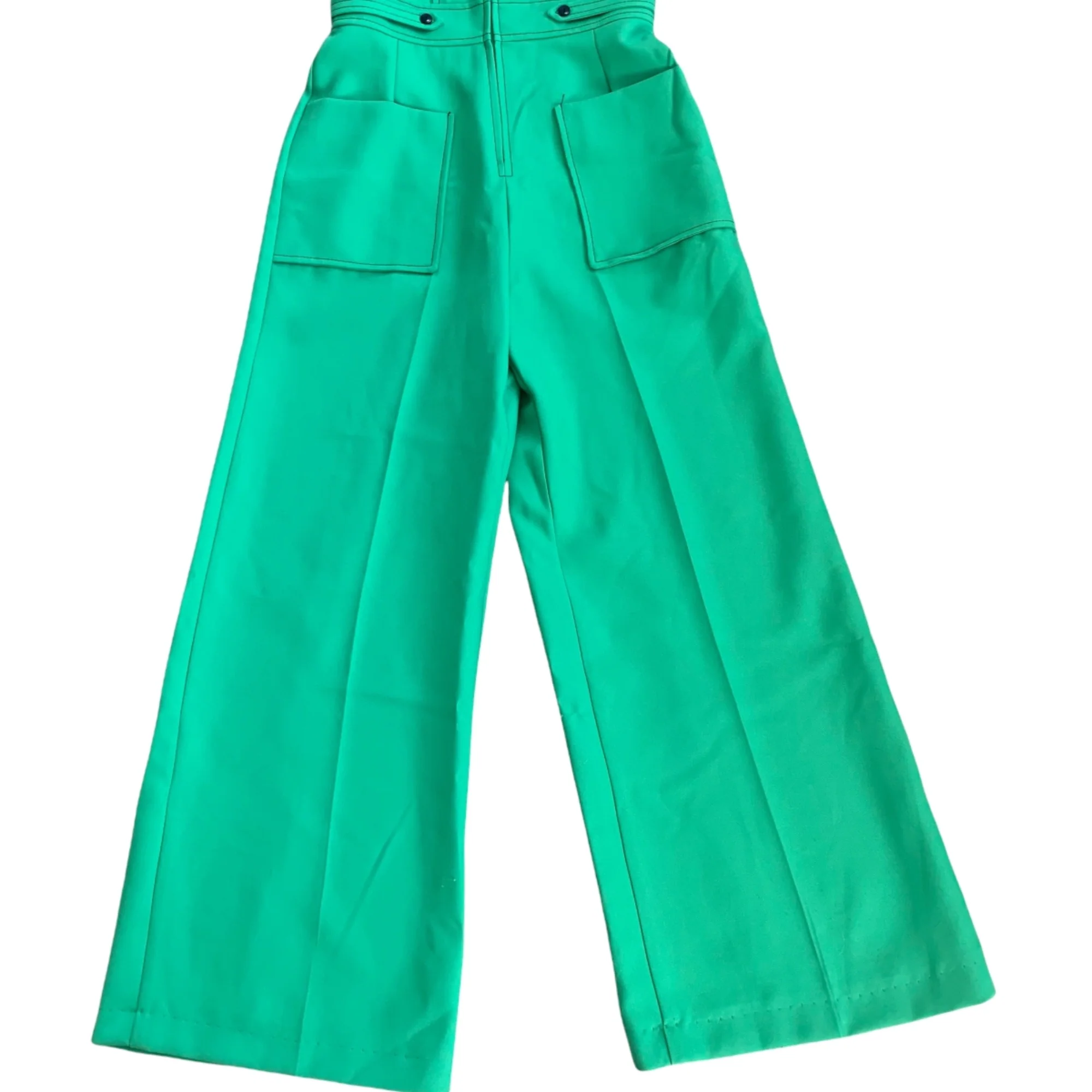 Kelly Green Powerhouse Flare Leg Zip Up Jumpsuit - Image 6