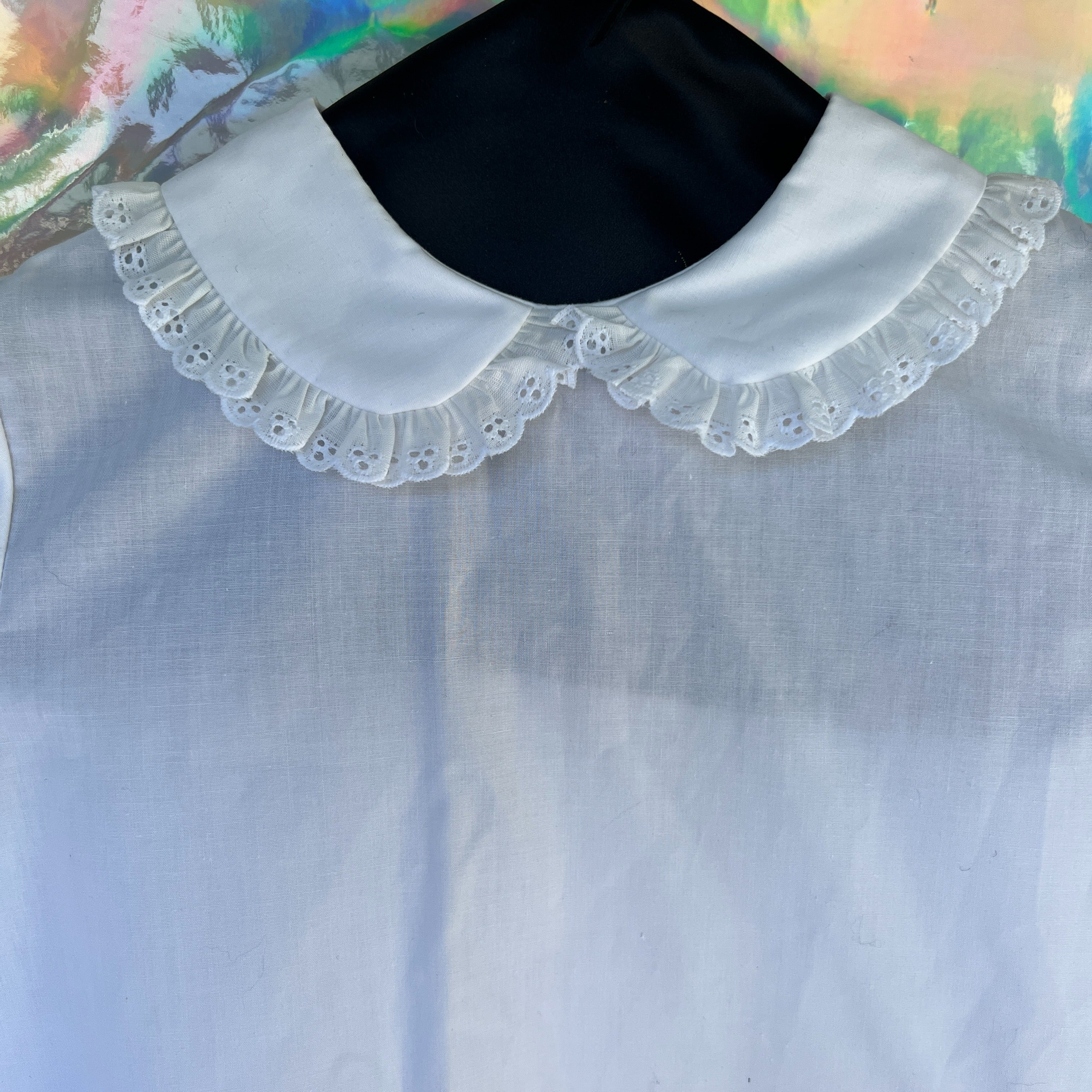 Kids White Peter Pan Collar Button Up Top by Chocolate Soup - Image 9