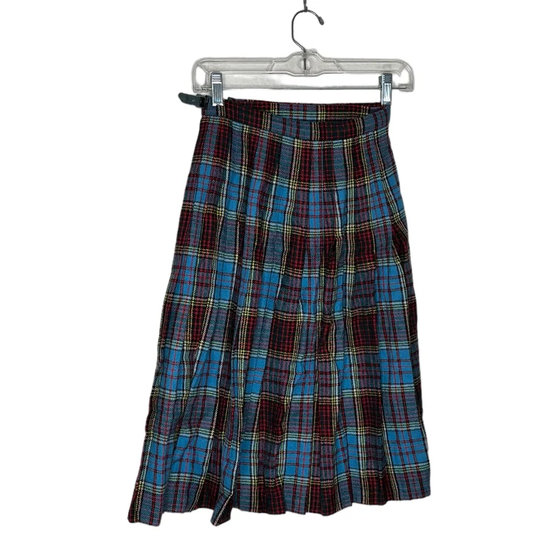 Kilt Plaid Wrap Wool Skirt Vest Set Blue Red By Moffet Scotland - Image 6