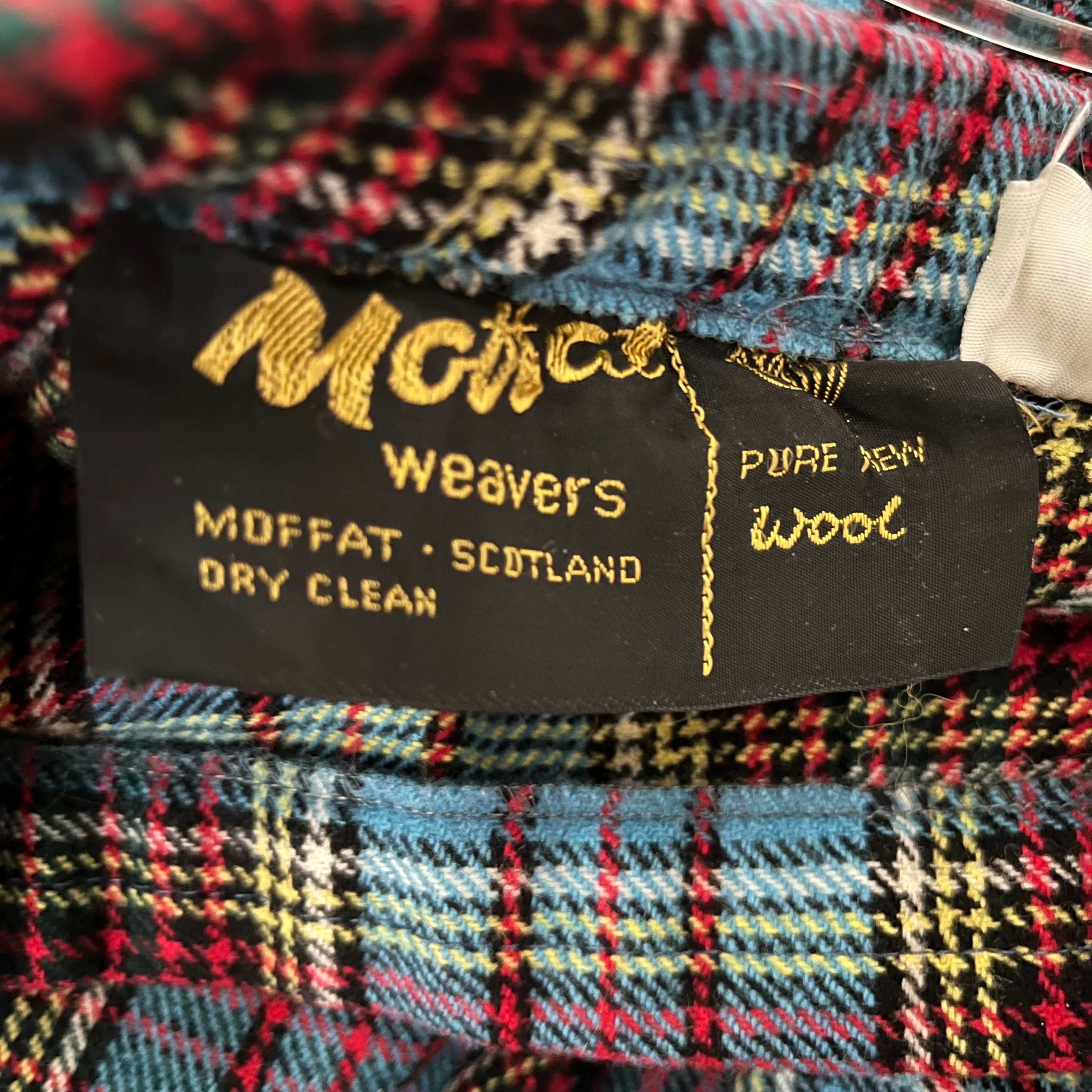 Kilt Plaid Wrap Wool Skirt Vest Set Blue Red By Moffet Scotland - Image 7