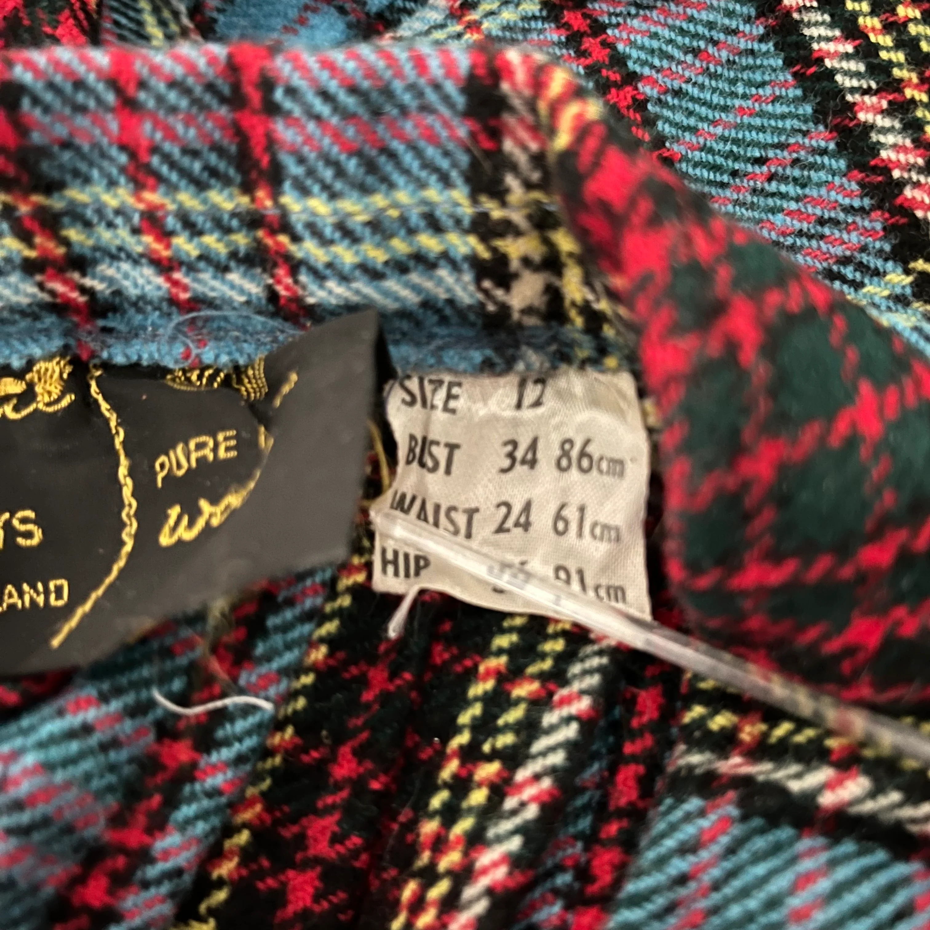 Kilt Plaid Wrap Wool Skirt Vest Set Blue Red By Moffet Scotland - Image 8