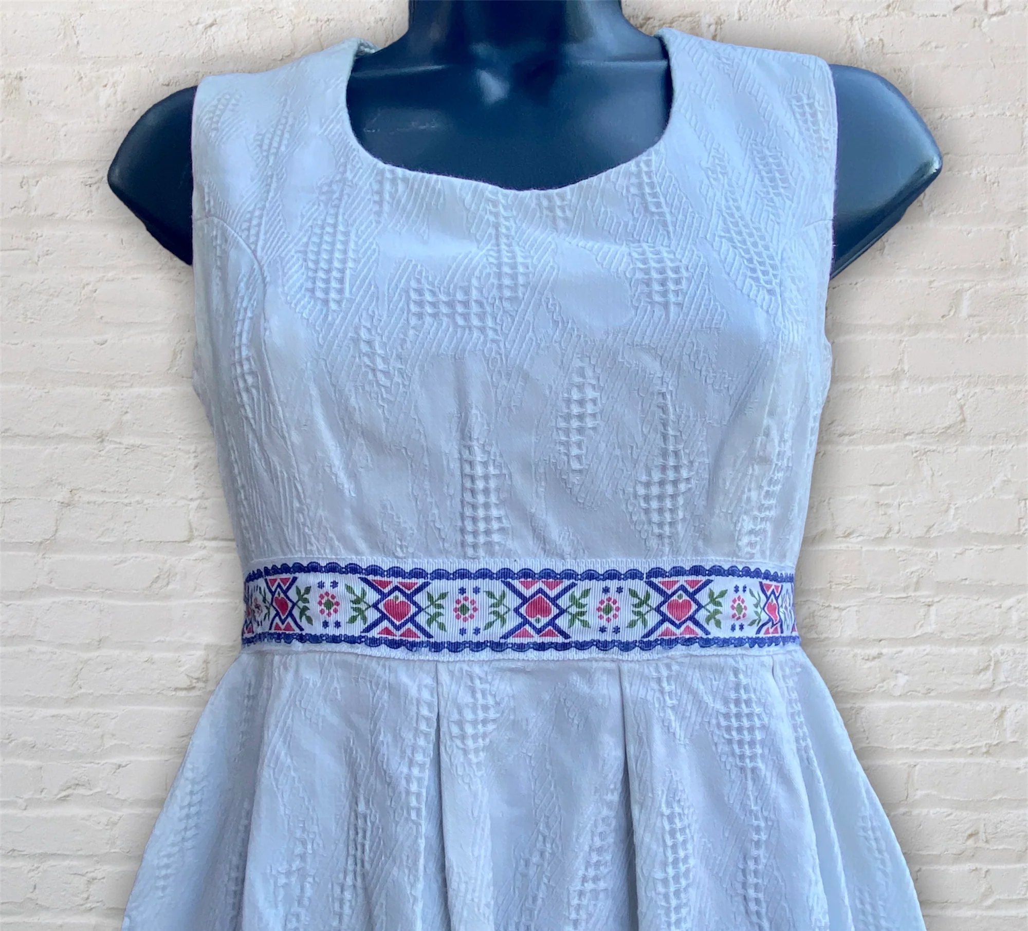 Kollection White Textured/ Gingham Dress - Image 3