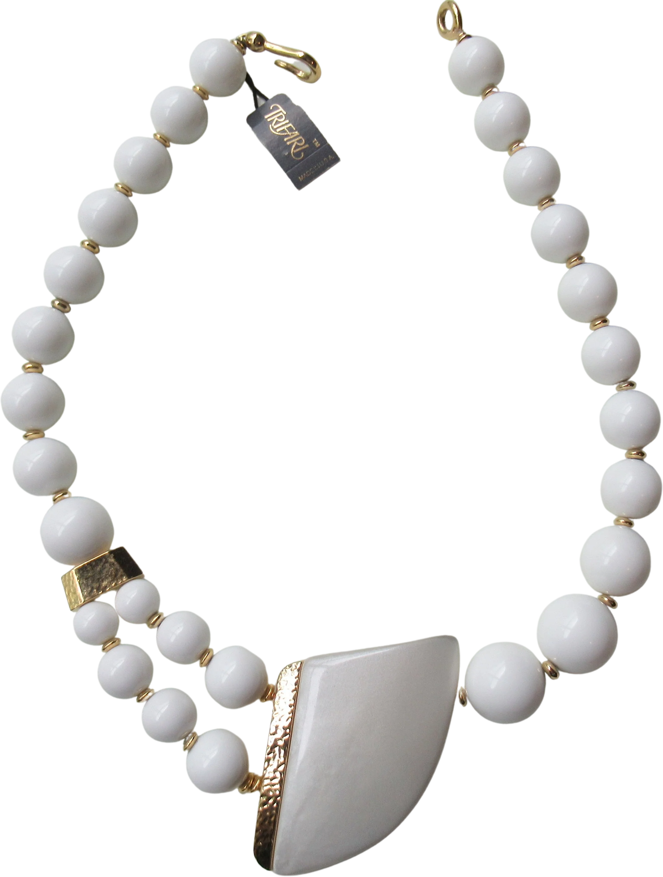 Kunio Matsumoto Style Necklace Bib Collar with Original Tag Style 1070, Vtg Never Worn, Exquisite, Well Made 70s Classic Design by Trifari
