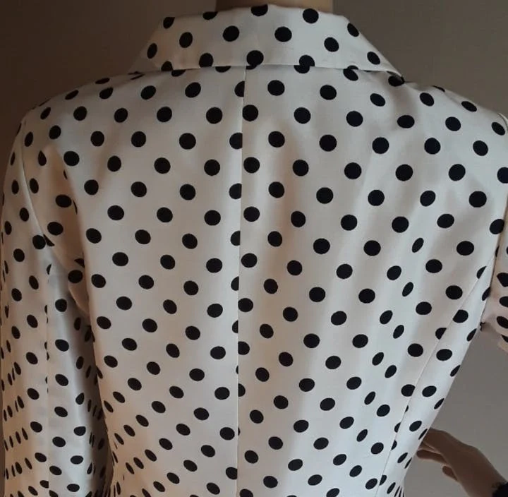 90's Lacey Silk Polka Dot Skirt Suit by Rickie Freeman For Teri Jon - Image 7