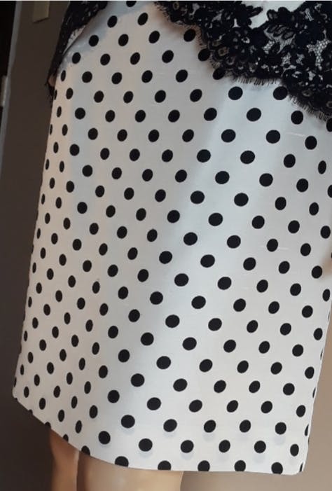 90's Lacey Silk Polka Dot Skirt Suit by Rickie Freeman For Teri Jon - Image 8