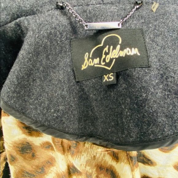 Ladies Double Breasted Trench Wool Belted Flared Logo Buttons Xs by Sam Edelman - Image 7