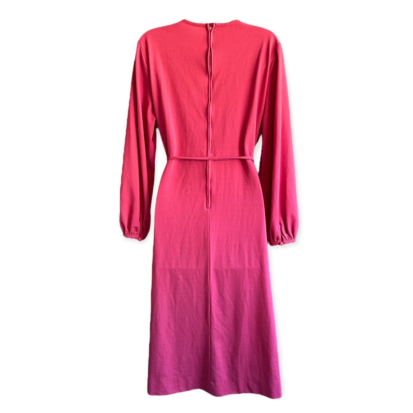 Lady Laura by Toni Todd Vintage 70s Mauve Pleated Tie Knit Hostess Maxi Dress by Lady Laura - Image 2