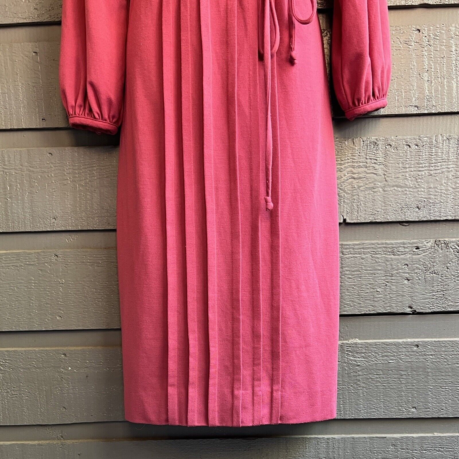Lady Laura by Toni Todd Vintage 70s Mauve Pleated Tie Knit Hostess Maxi Dress by Lady Laura - Image 7