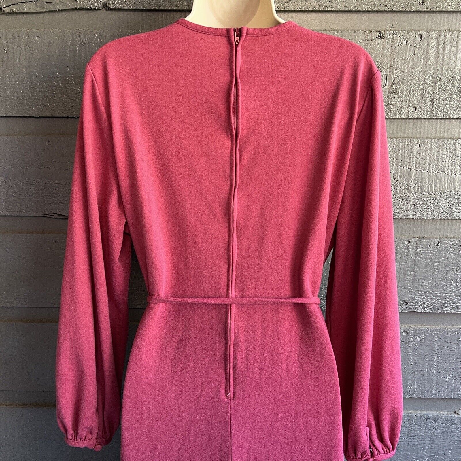 Lady Laura by Toni Todd Vintage 70s Mauve Pleated Tie Knit Hostess Maxi Dress by Lady Laura - Image 9