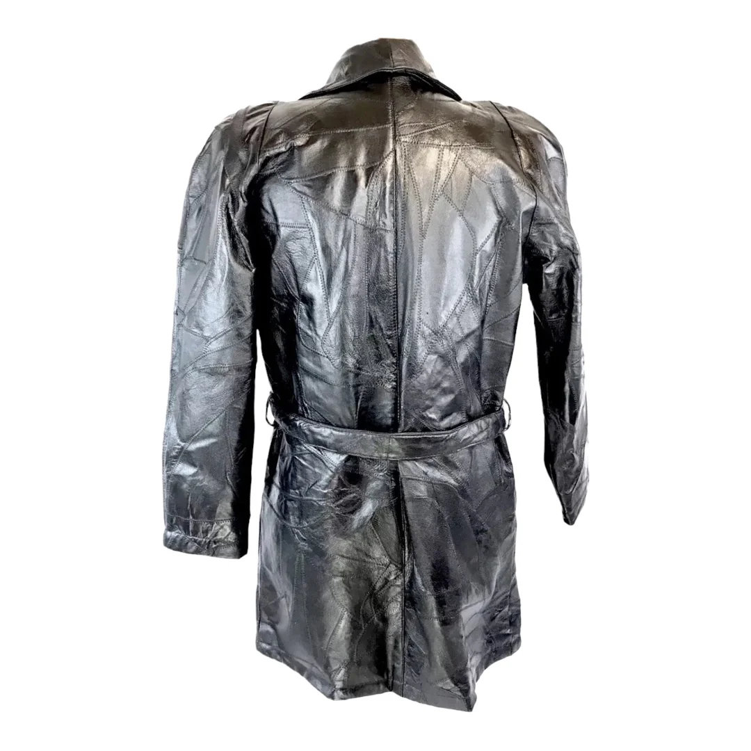 Lambskin Leather Trench Coat Italian Stone Design Nwt Womens M by Giovanni Navarre - Image 3