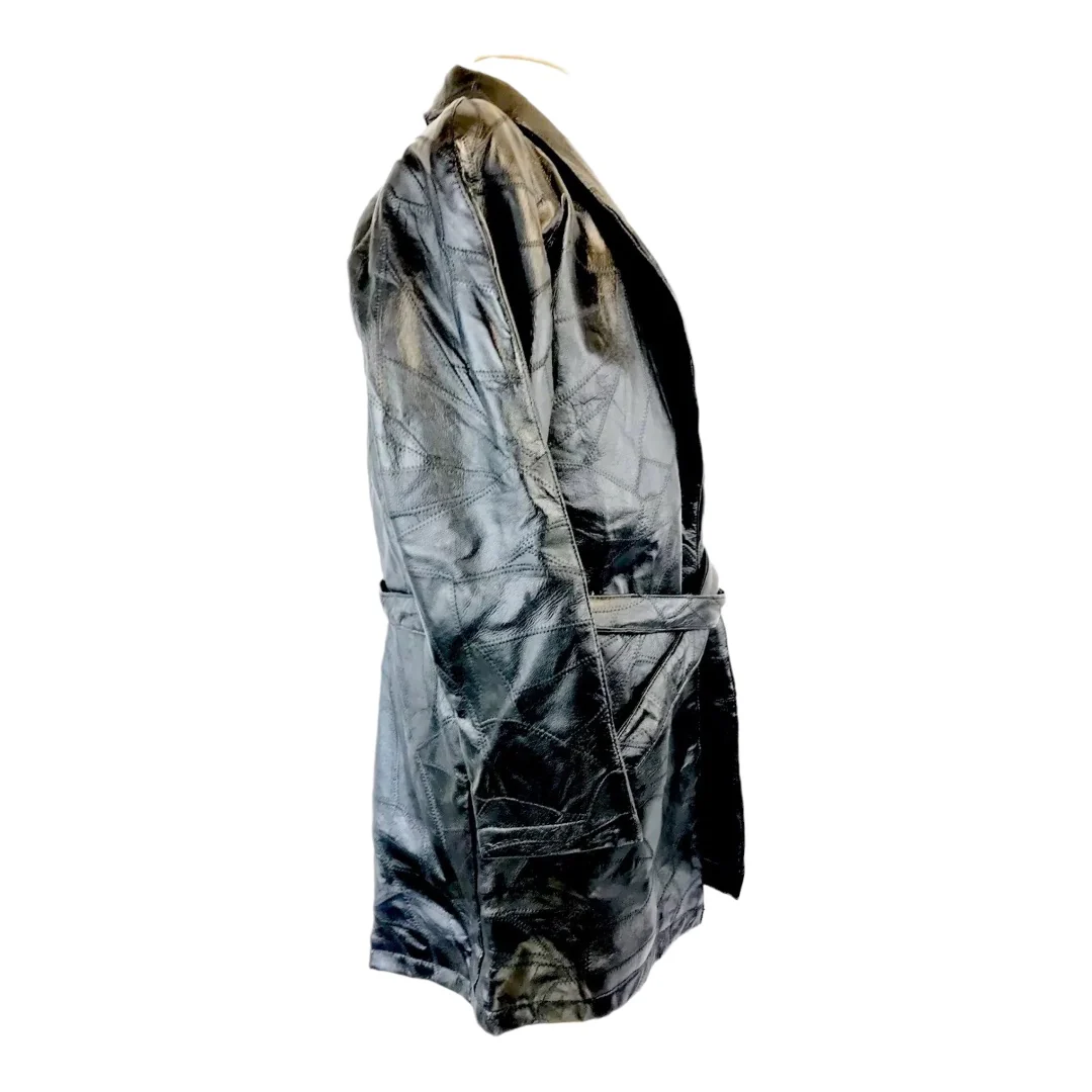 Lambskin Leather Trench Coat Italian Stone Design Nwt Womens M by Giovanni Navarre - Image 5