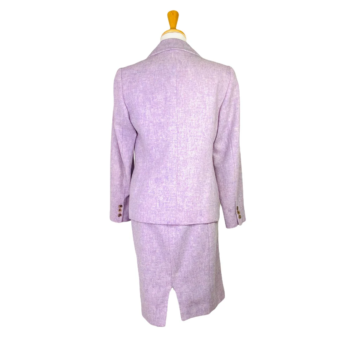 Lambswool Skirt Suit Lilac Womens Size 6p 4p Vintage by Linda Allard Ellen Tracy - Image 3