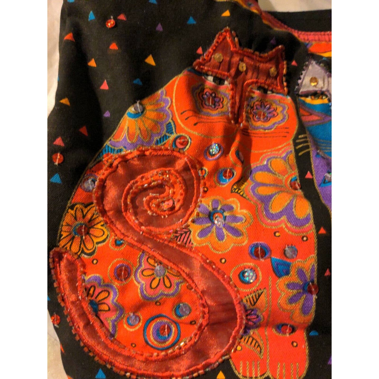 Large Cat Tote Bag Cotton Canvas Feline Friends by Laurel Burch - Image 5