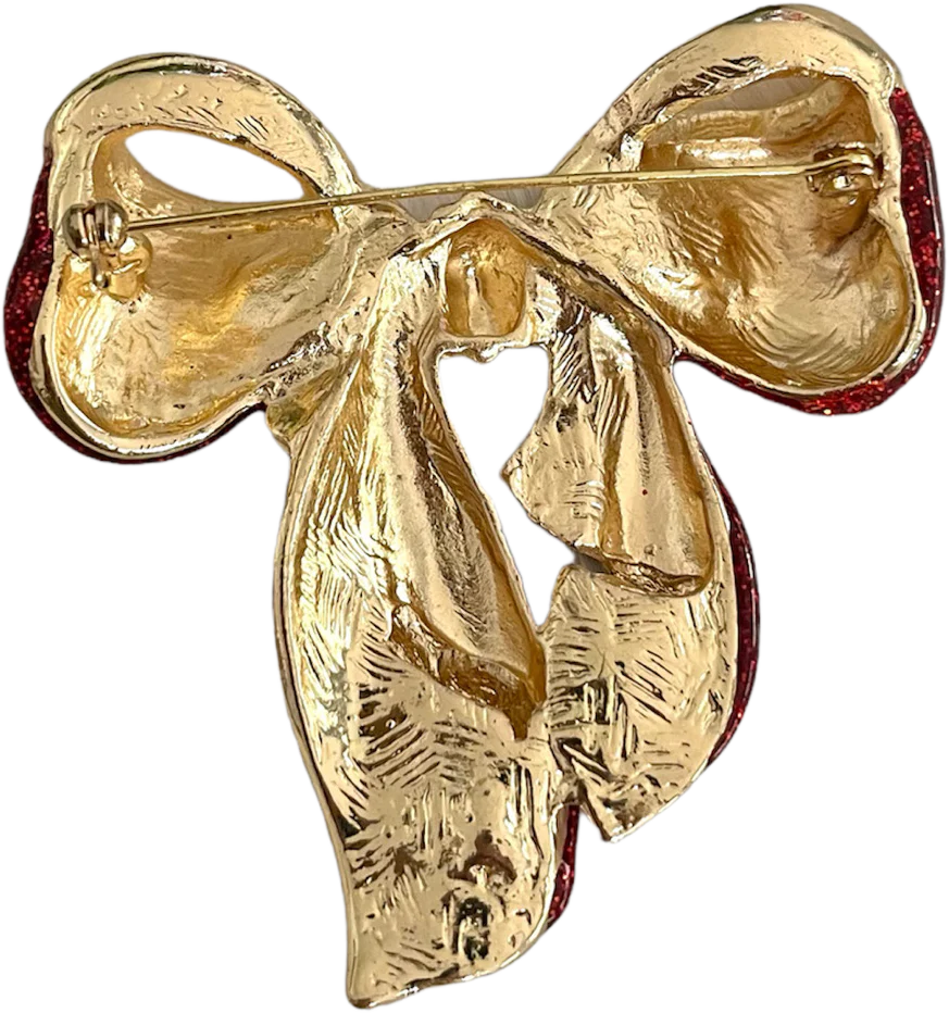 Large Christmas Bow Brooch - Image 2