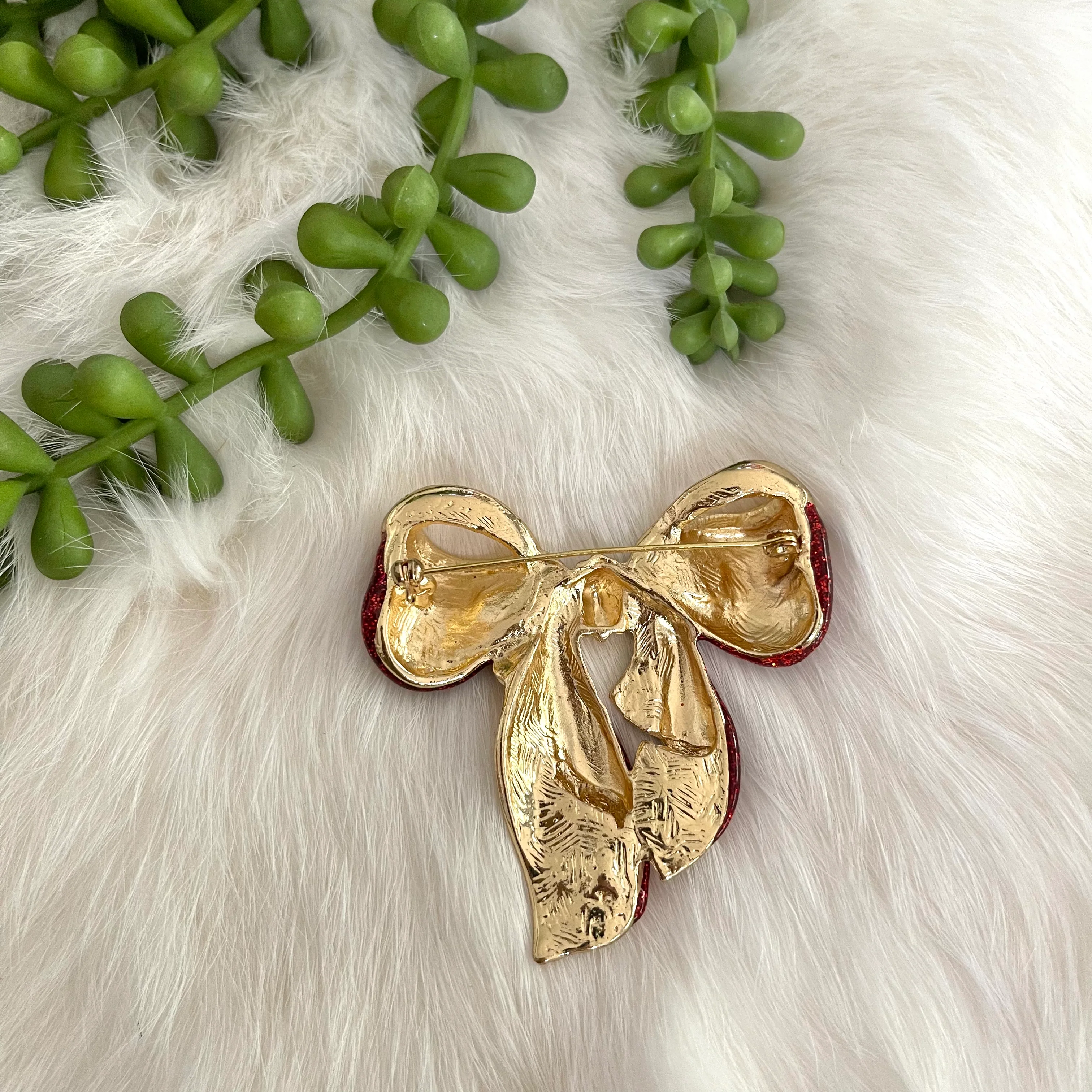 Large Christmas Bow Brooch - Image 5