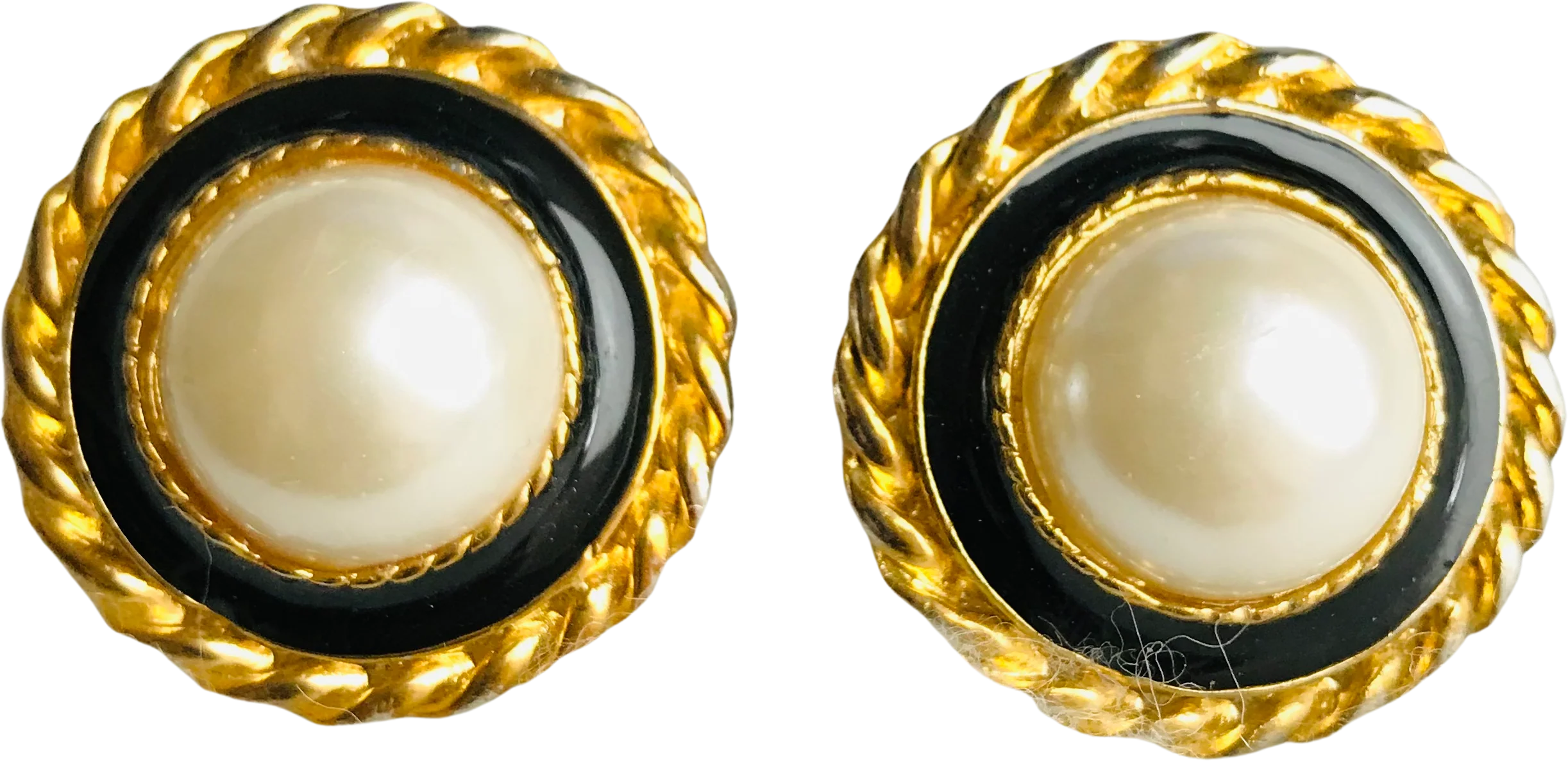 Large Faux Pearl Clip On Earrings