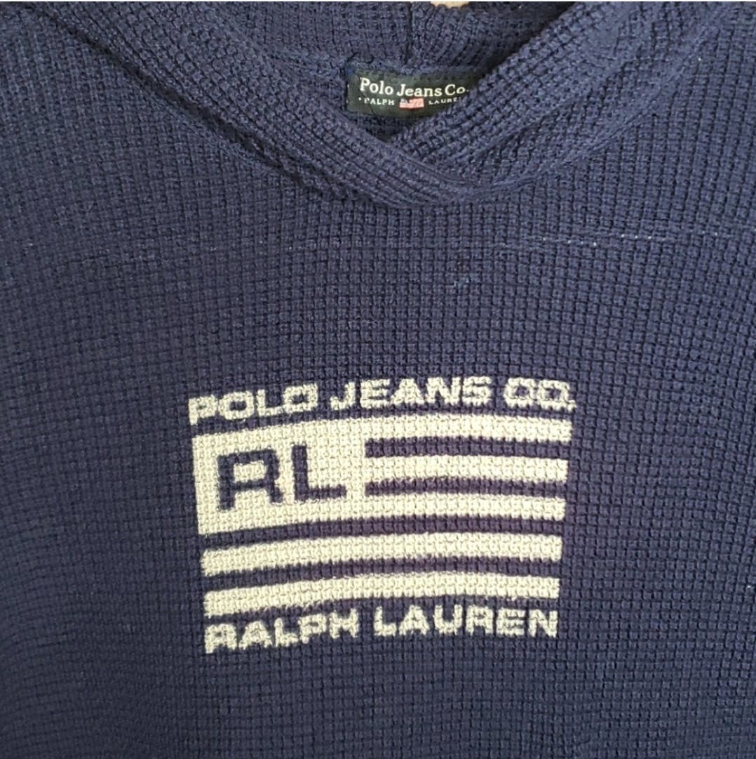 90's Large Flag Hooded Sweater by Polo Ralph Lauren - Image 5