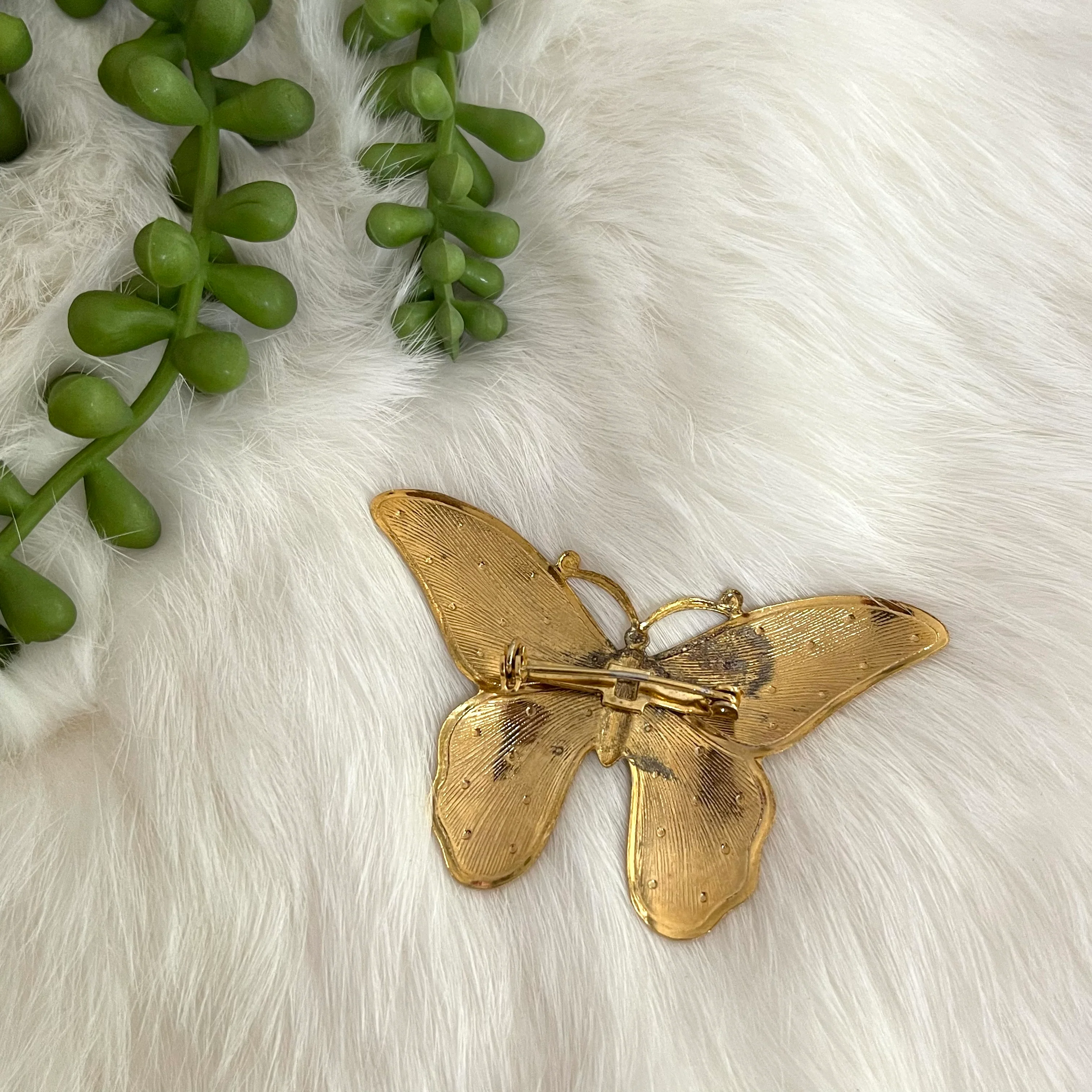 Large Textured Butterfly Brooch - Image 5