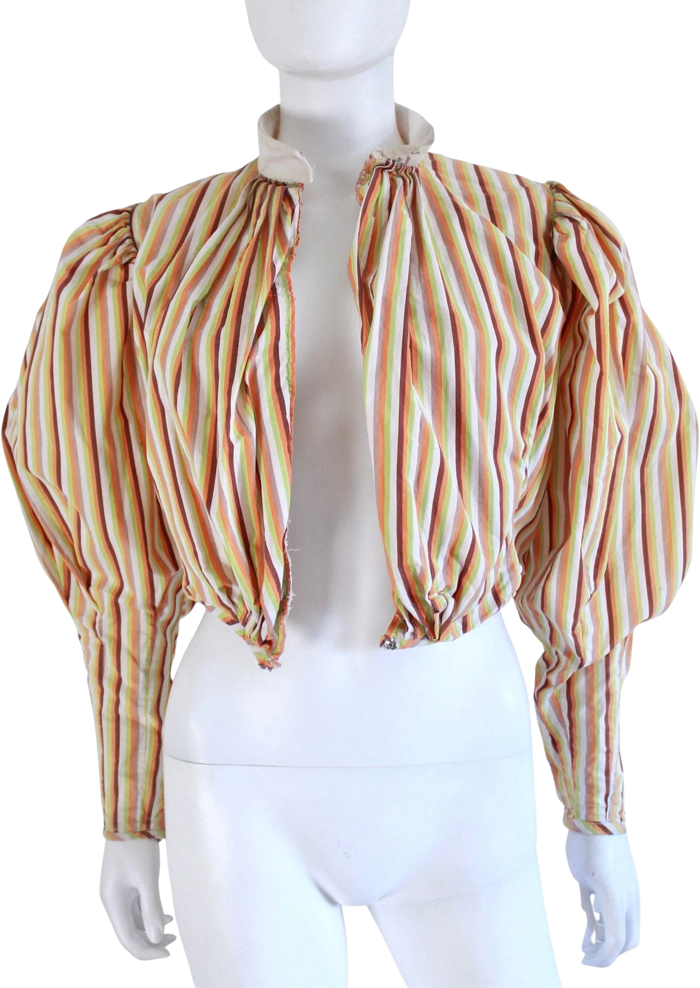 Late Victorian Leg O Mutton Sleeve Striped Shirtwaist Blouse Victorian Size Small