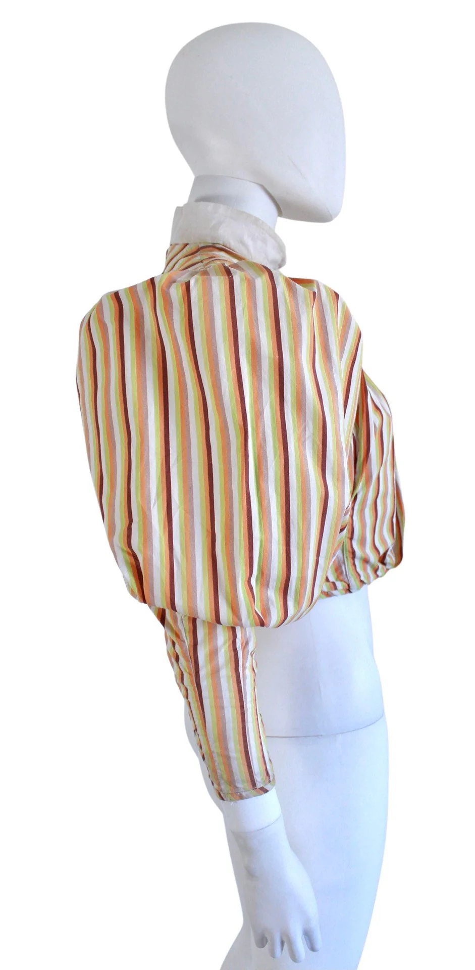 Late Victorian Leg O Mutton Sleeve Striped Shirtwaist Blouse Victorian Size Small - Image 8