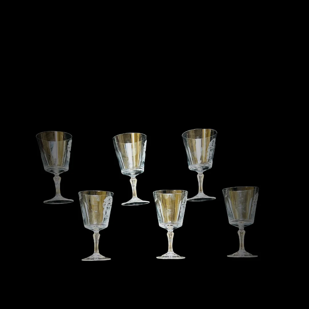 Leaded Crystal Vintage Coat of Arms 6 Ramsey Clan Etched Glasses by Bleikristall - Image 9