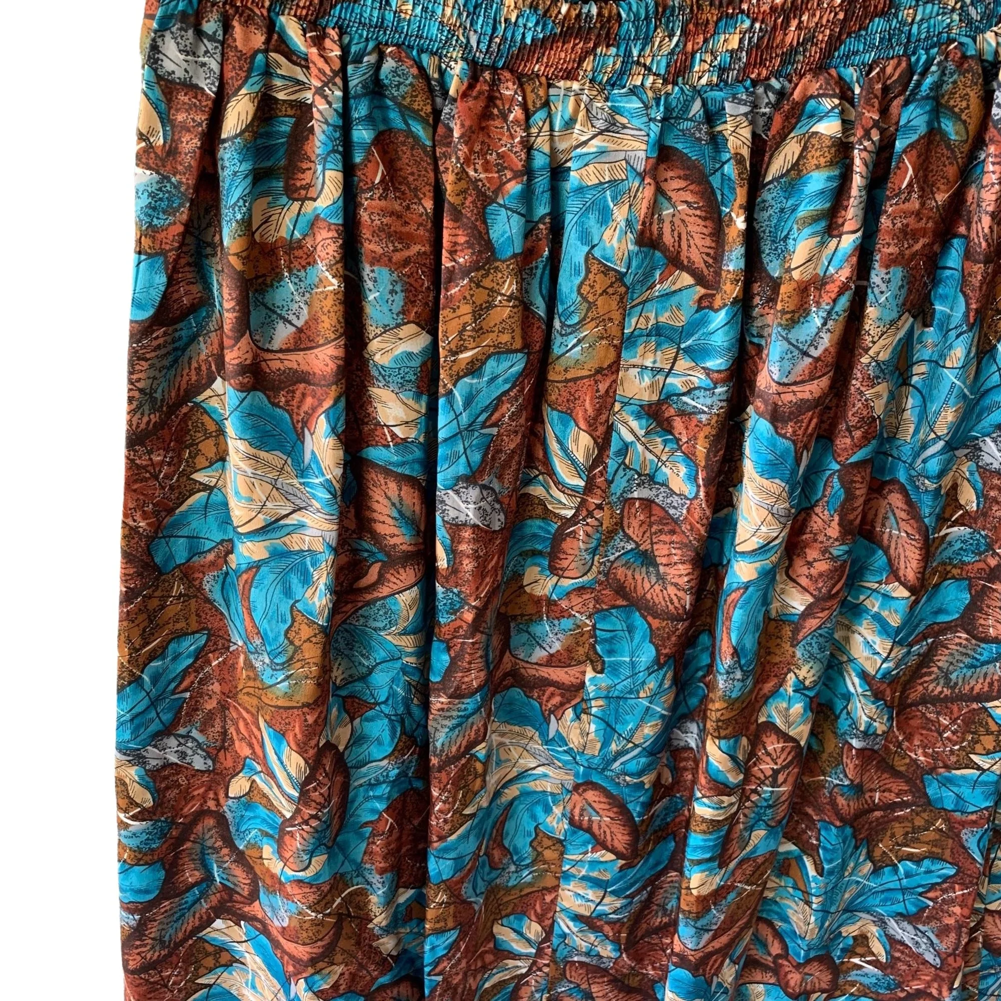Leaf Fall Print Pleated Novelty Midi Skirt By Pykettes - Image 5