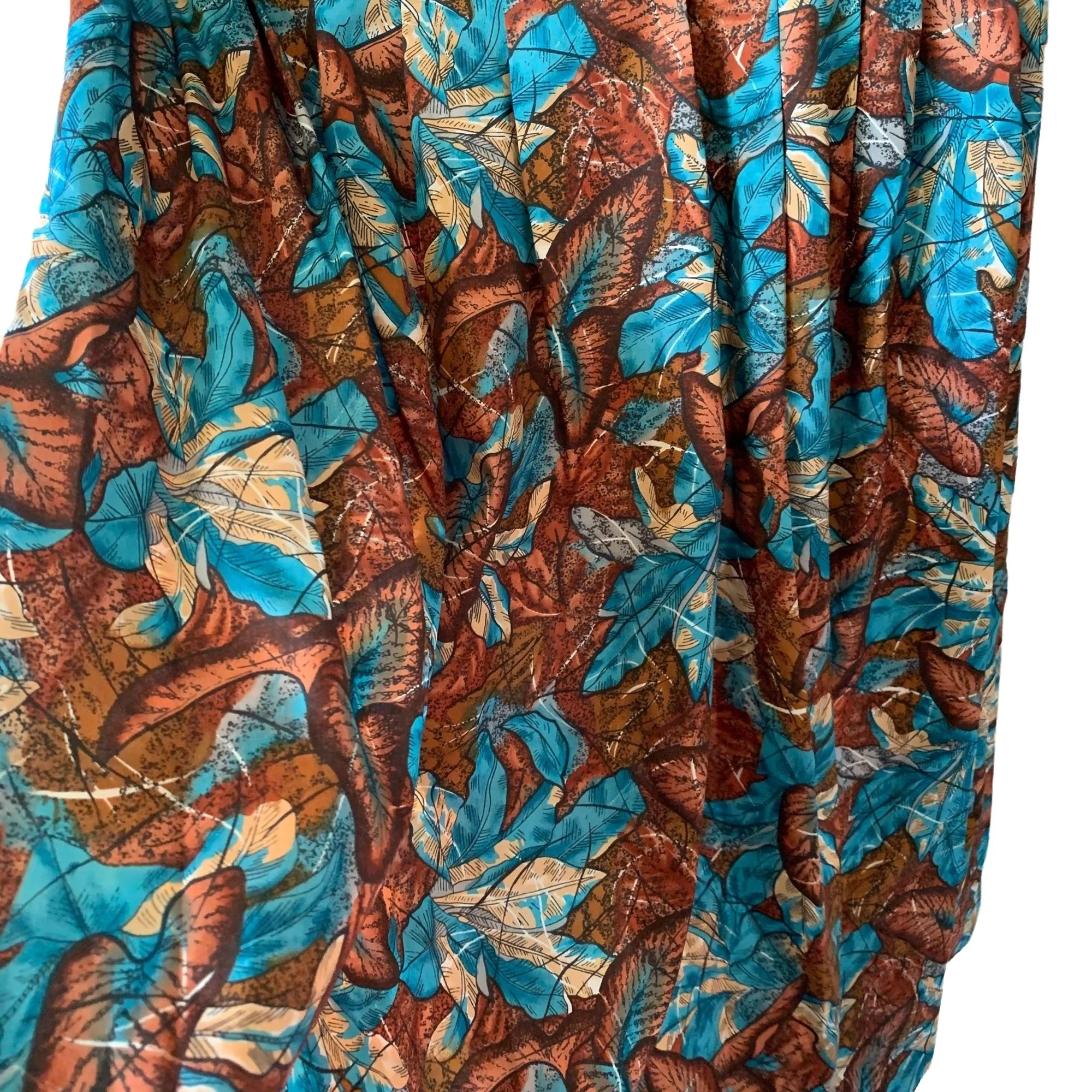 Leaf Fall Print Pleated Novelty Midi Skirt By Pykettes - Image 6