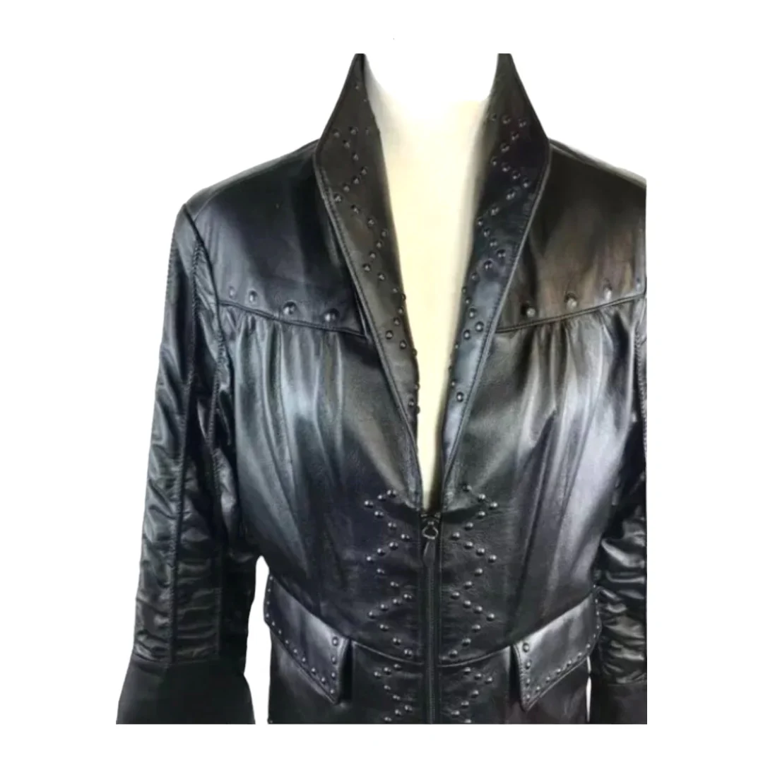 Leather Jacket Vintage Studded Country Western Coat Womens M by Cripple Creek - Image 5
