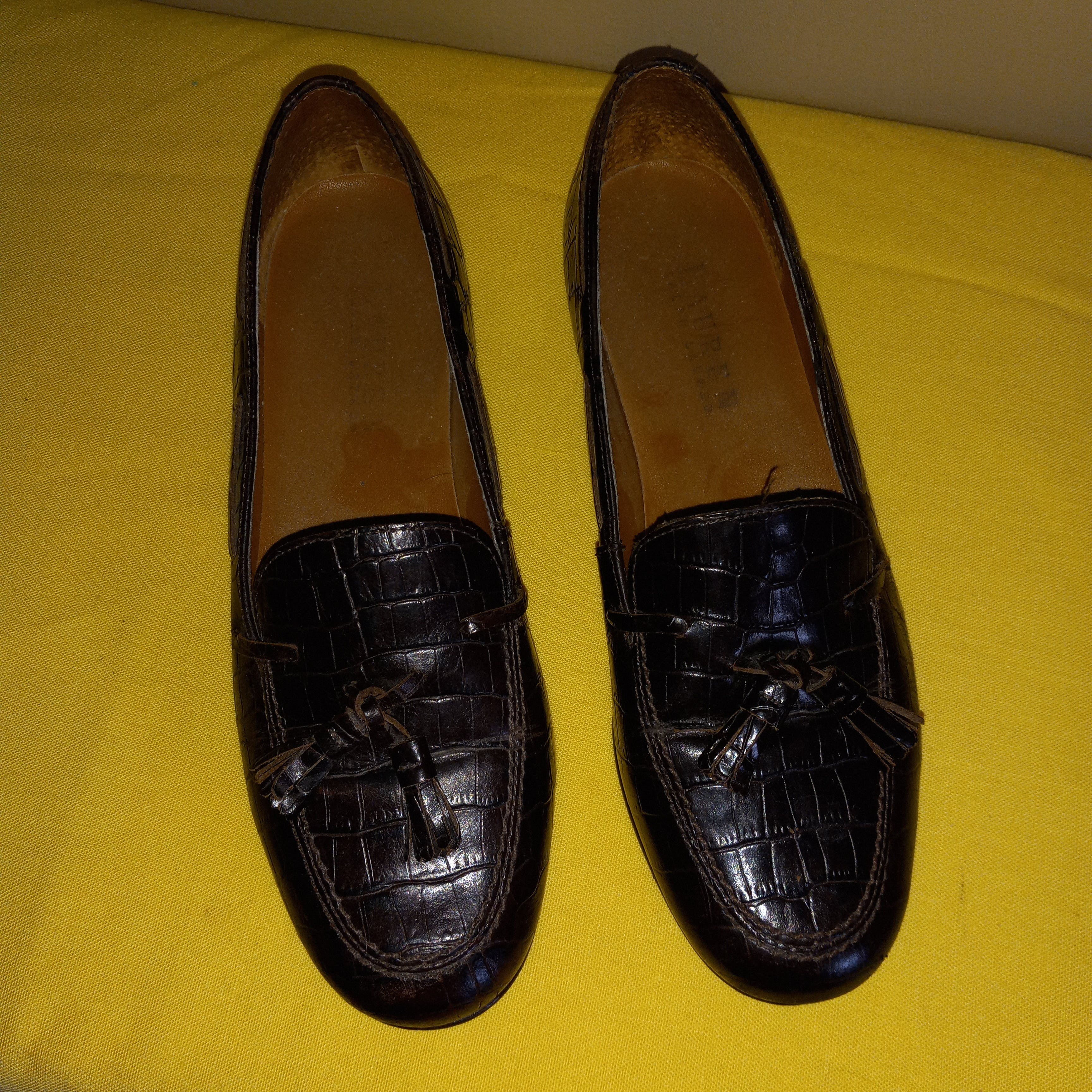 Leather Upper Brown Faux Alligator Loafers by Lauren Ralph Lauren - Image 3