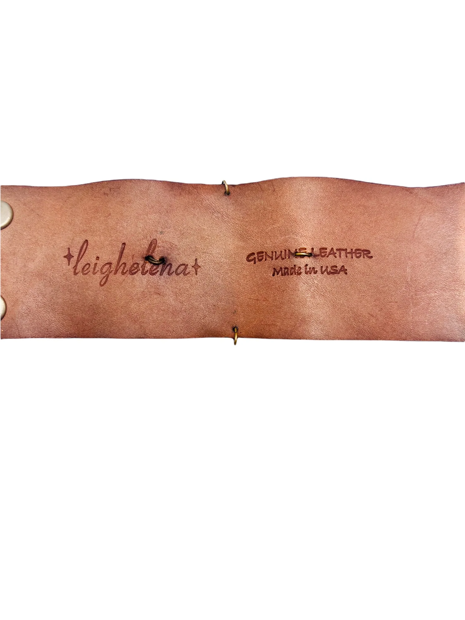 Leighelena Leather Copper Metallic Cuff Bracelet with Color Enamel Centerpiece by Leighelena - Image 5