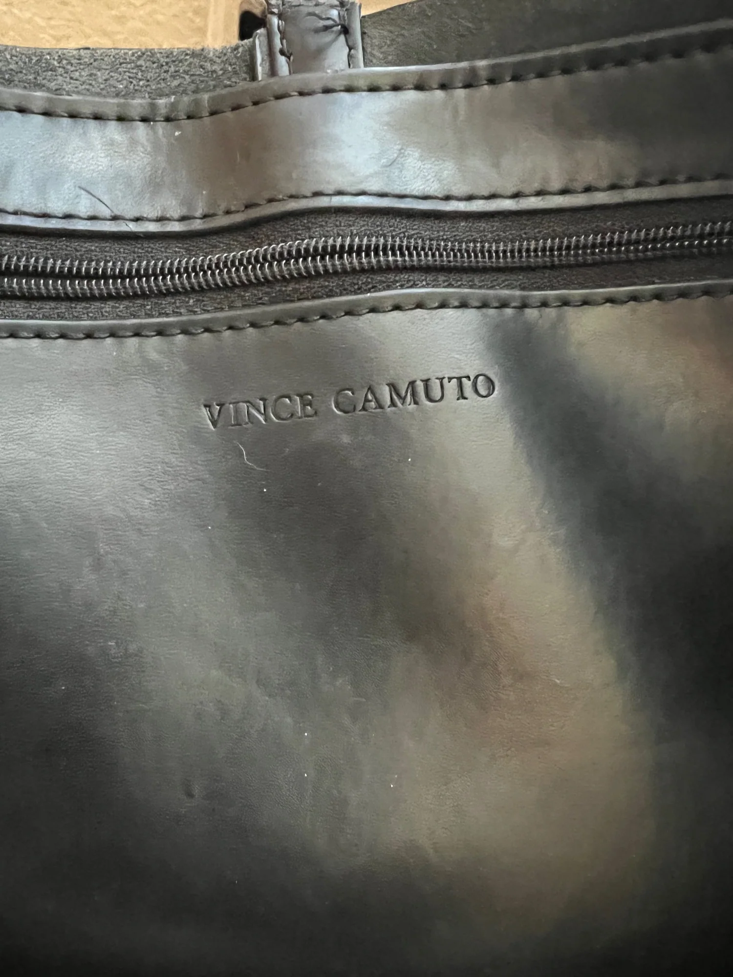 Leila Perforated Leather Shopper Tote Bag Black 18. 5” X 12. 5” Euc by Vince Camuto - Image 10