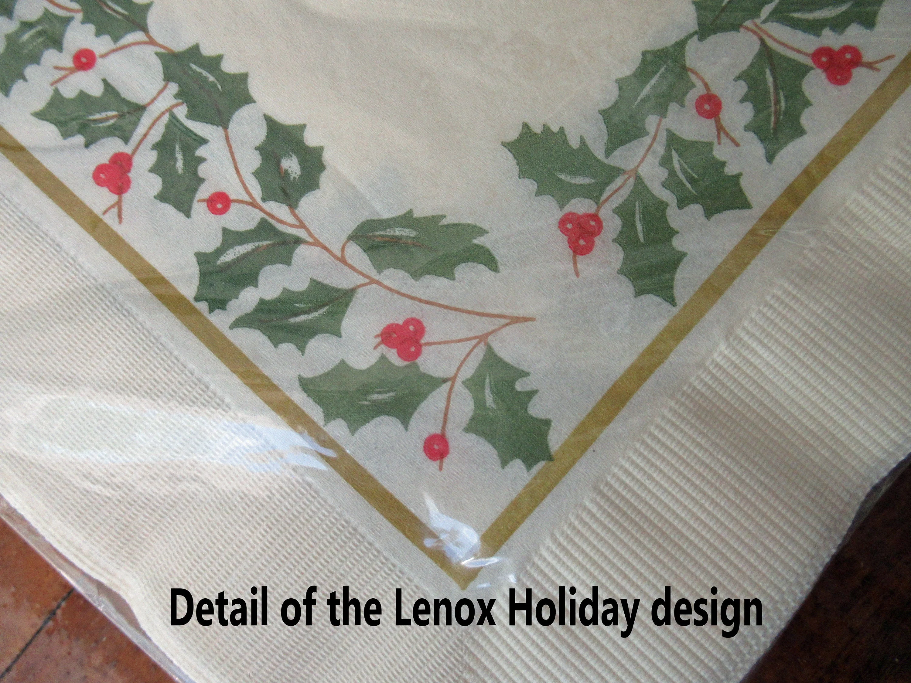 Lenox Luncheon Paper Napkins New In Package Set of 20 13 by 13. 5 Inches Made In Usa Holiday Berry and Holly Design 3 Ply Style 14044lx - Image 4