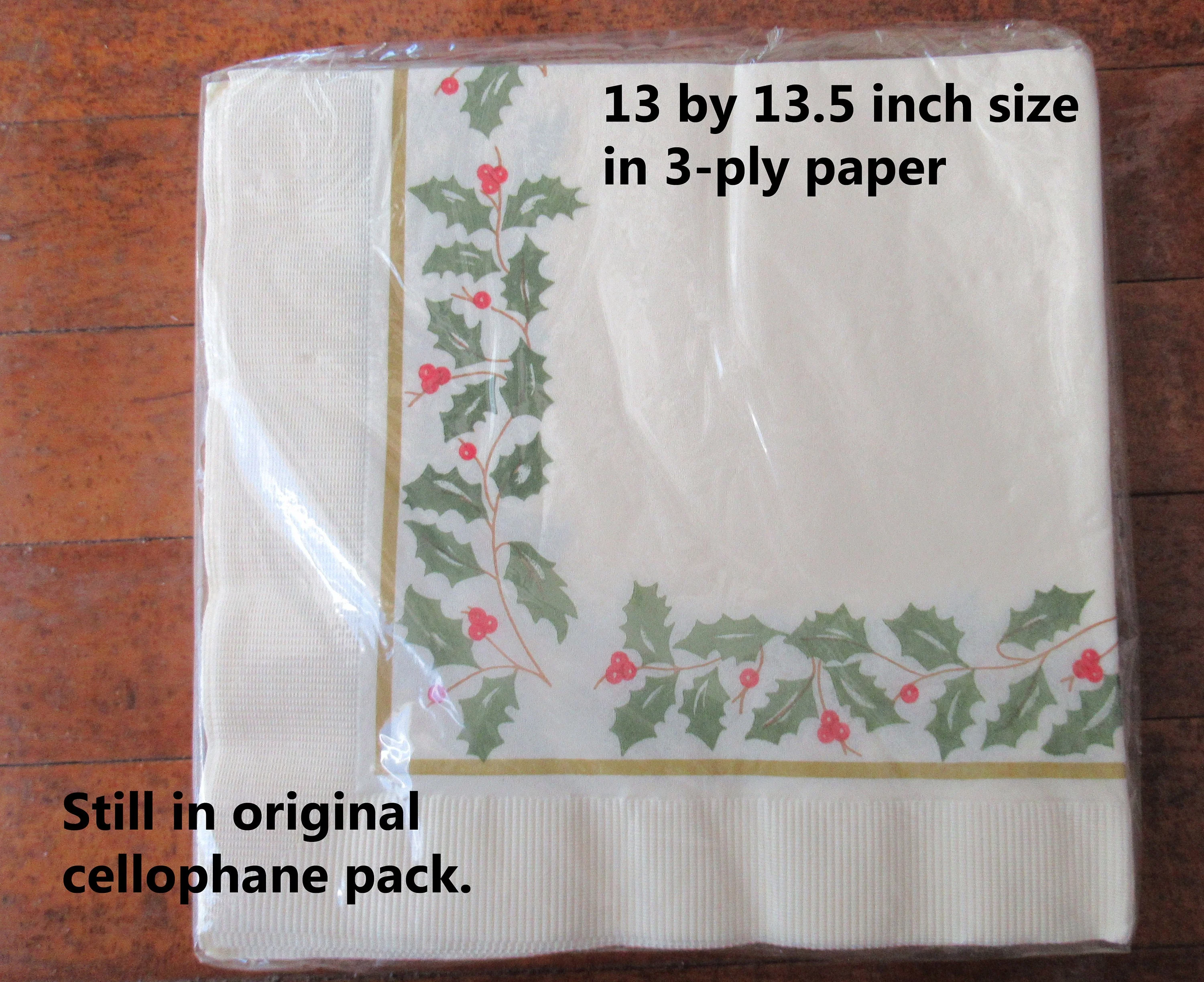 Lenox Luncheon Paper Napkins New In Package Set of 20 13 by 13. 5 Inches Made In Usa Holiday Berry and Holly Design 3 Ply Style 14044lx - Image 6
