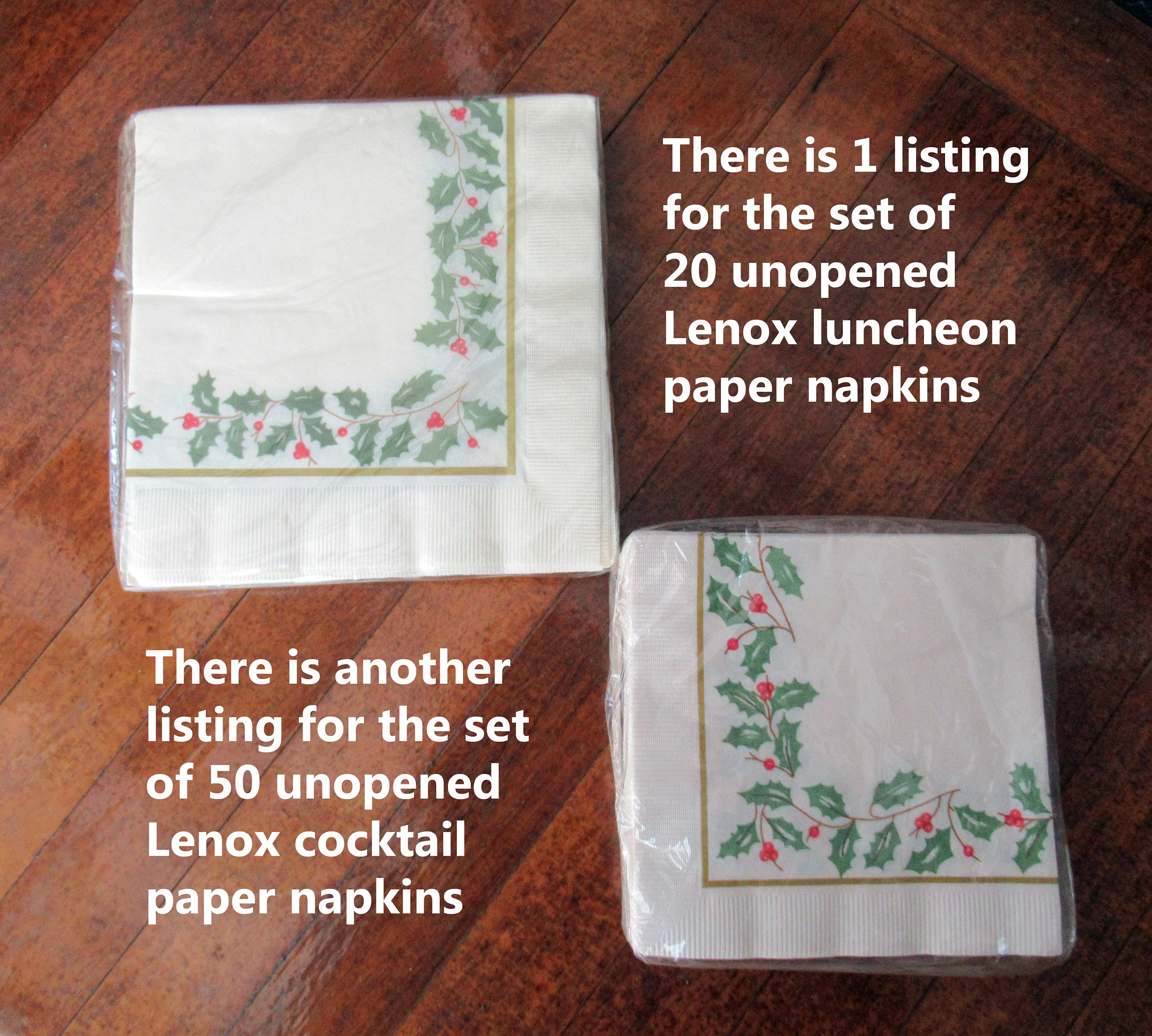 Lenox Luncheon Paper Napkins New In Package Set of 20 13 by 13. 5 Inches Made In Usa Holiday Berry and Holly Design 3 Ply Style 14044lx - Image 8
