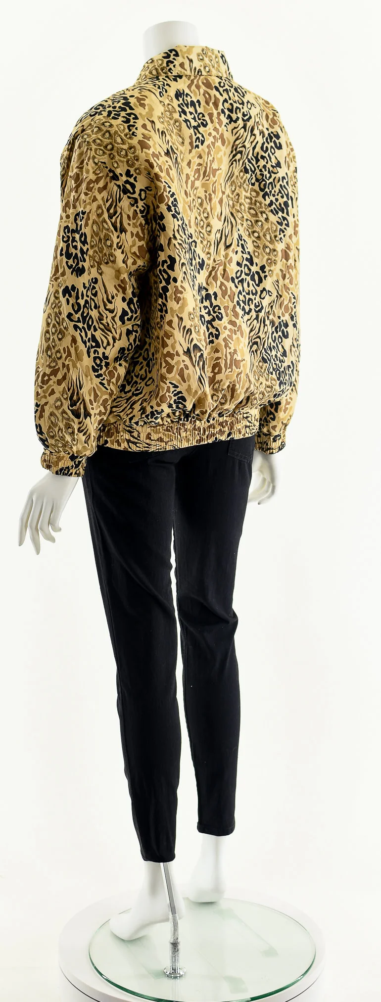Leopard Cheetah Print Silk Bomber Jacket 90s - Image 8