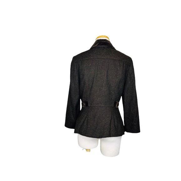 Lepore Vintage Tweed Jacket with Velvet Celtic Knot Accents Made In Usa by Nanette Lepore - Image 3