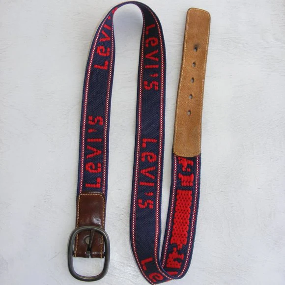 Levi's Branded Belt Weave Leather Metal Buckle By Levi's - Image 3