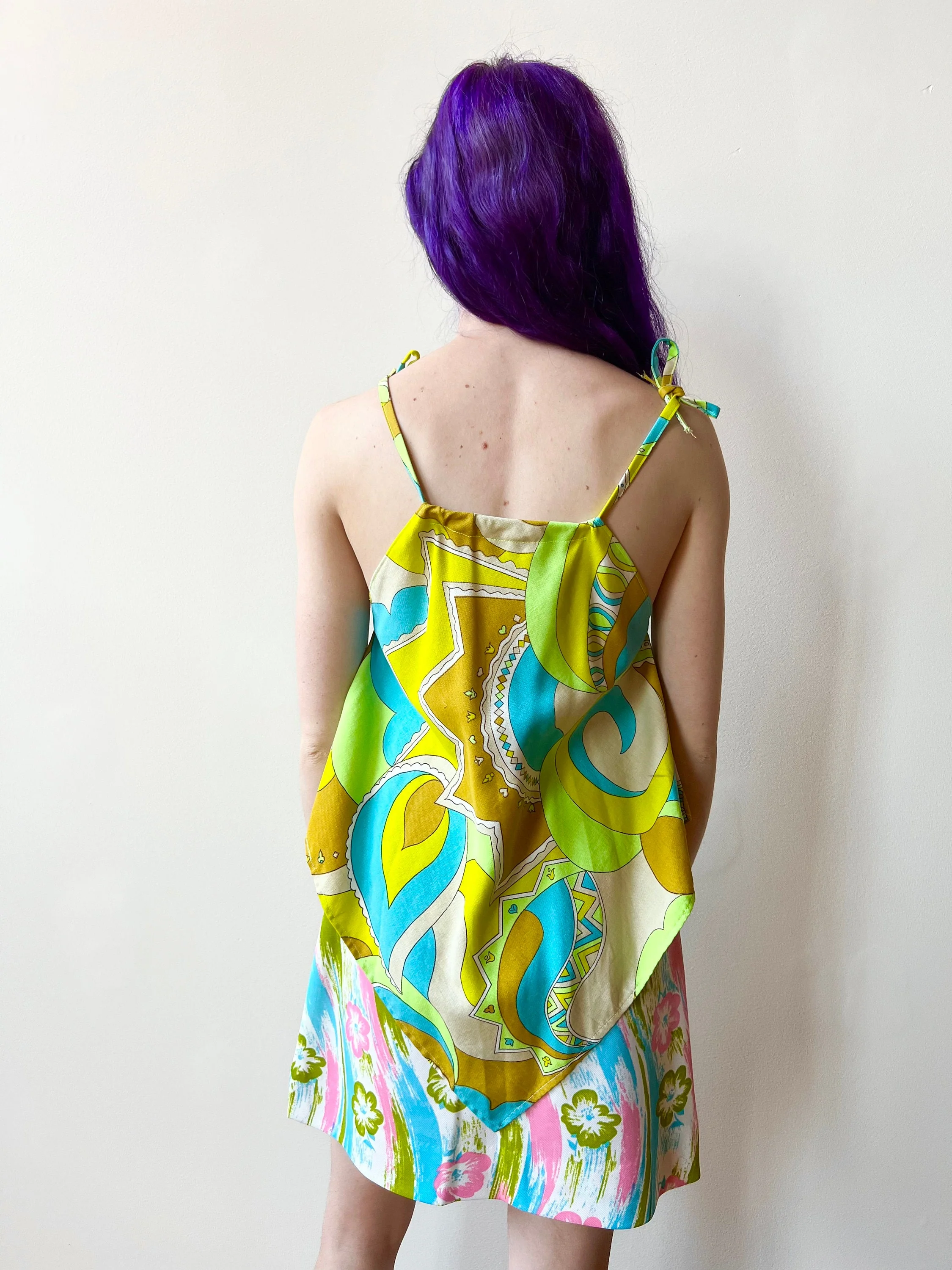 Lexie Butterfly Handmade 60s Fabric Halter Triangle Tank Top Spaghetti Strap - Image 5