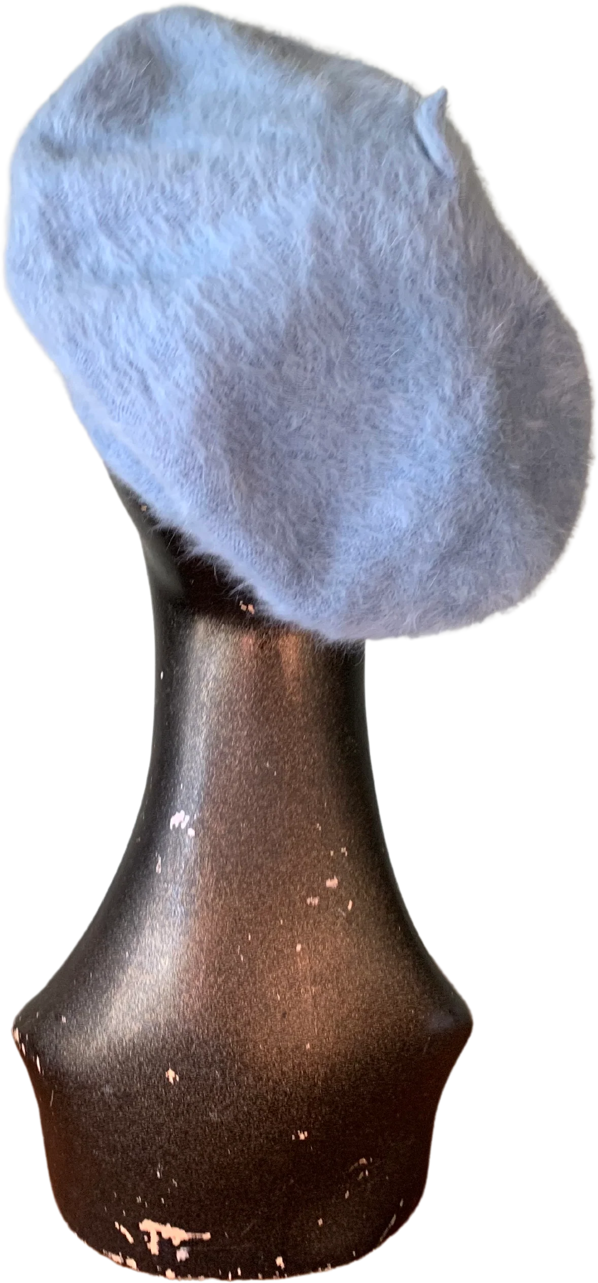 Light Blue Angora And Wool Beret Tam Tilt Hat By Kangol - Image 2